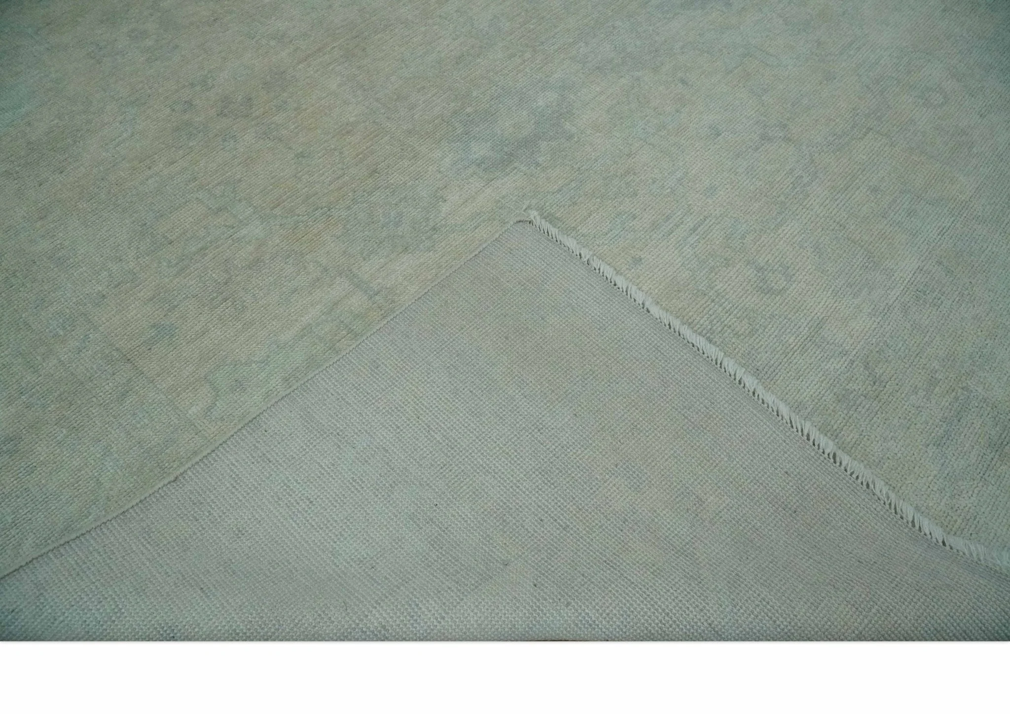 Antique look Beige and Gray Hand Knotted Oriental Oushak 8x10 wool Area Rug - Image 7