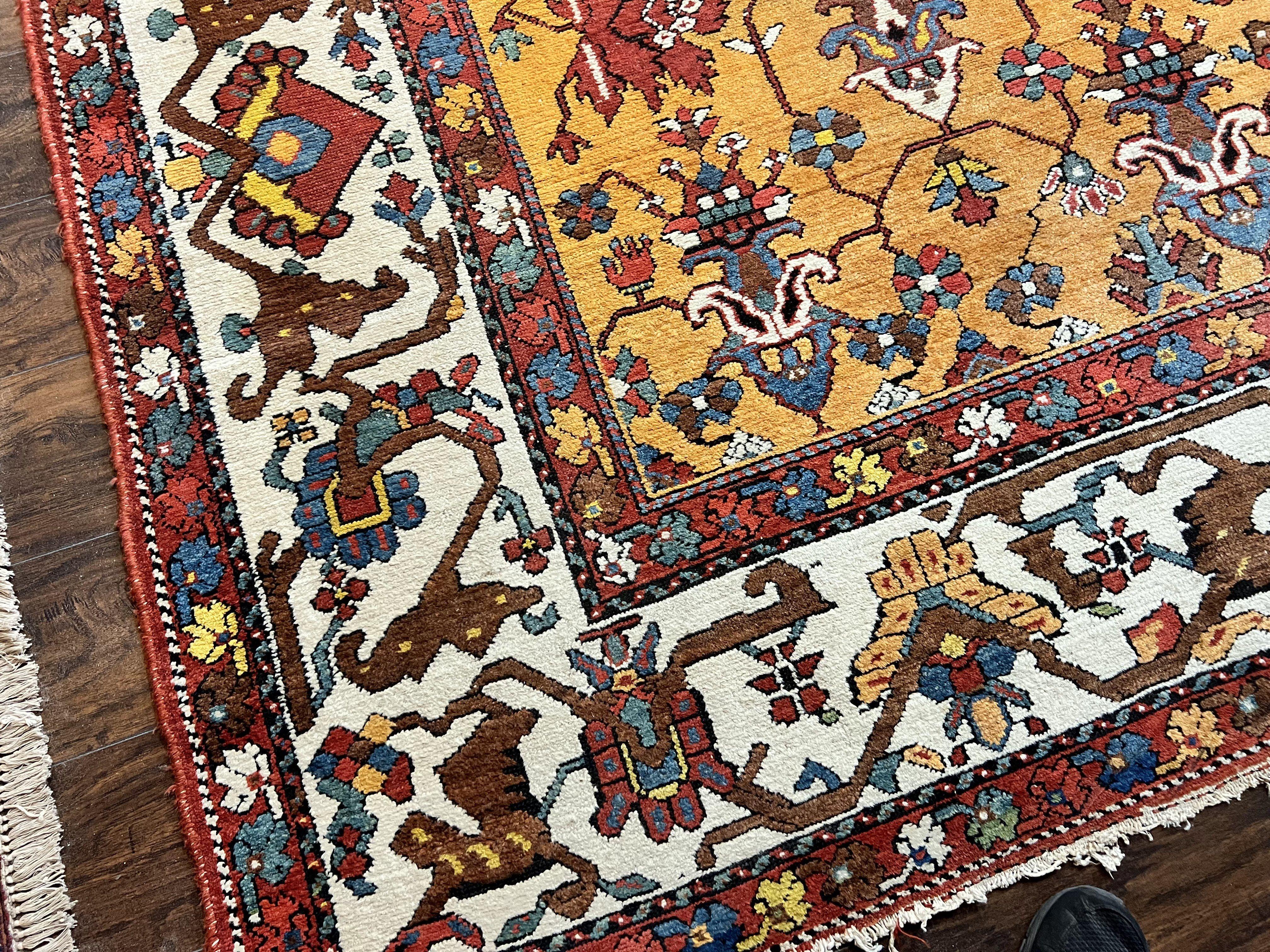 Antique Persian Bakhtiari Rug 14x19 – Rare Palace Size Carpet - Image 7