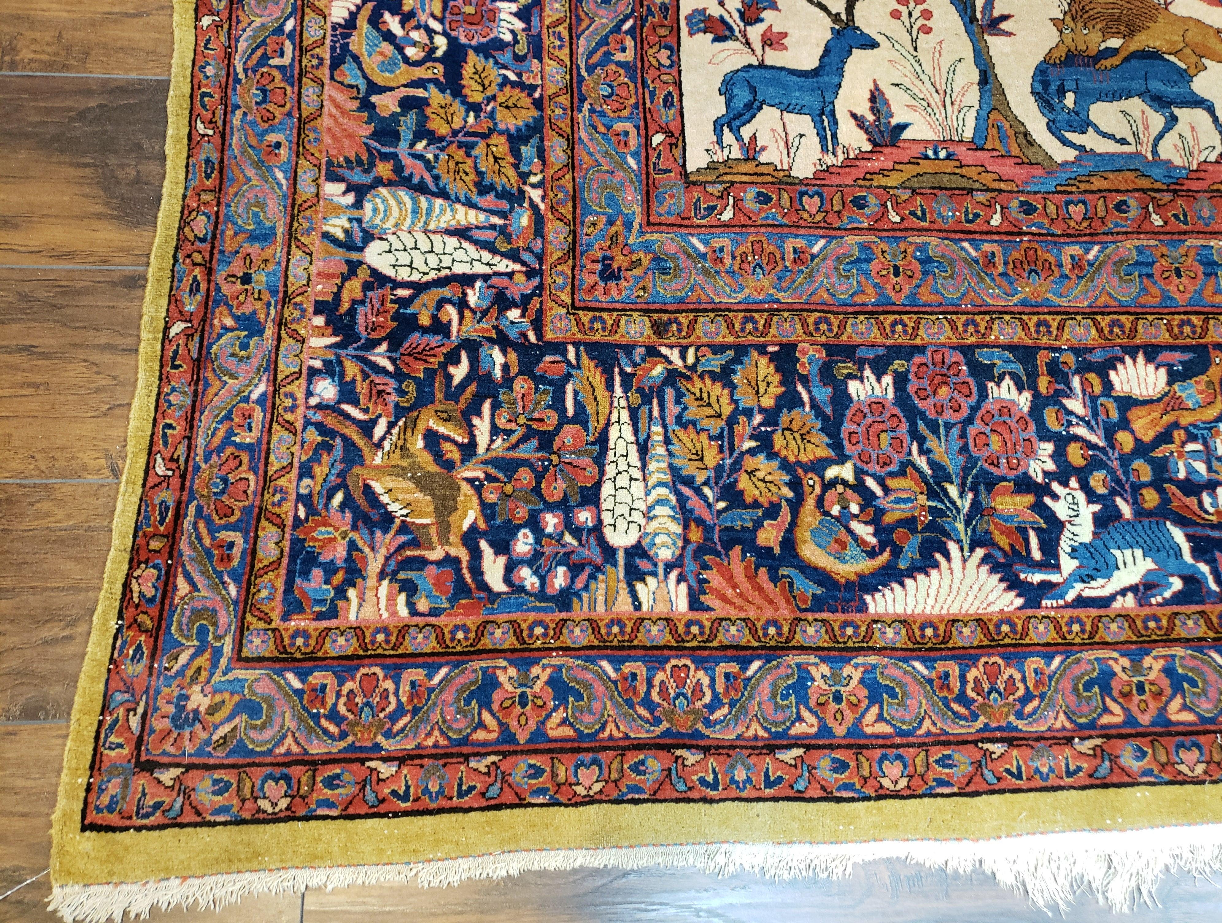 Antique Persian Kashan Tree of Life Rug 10x13 - Image 8