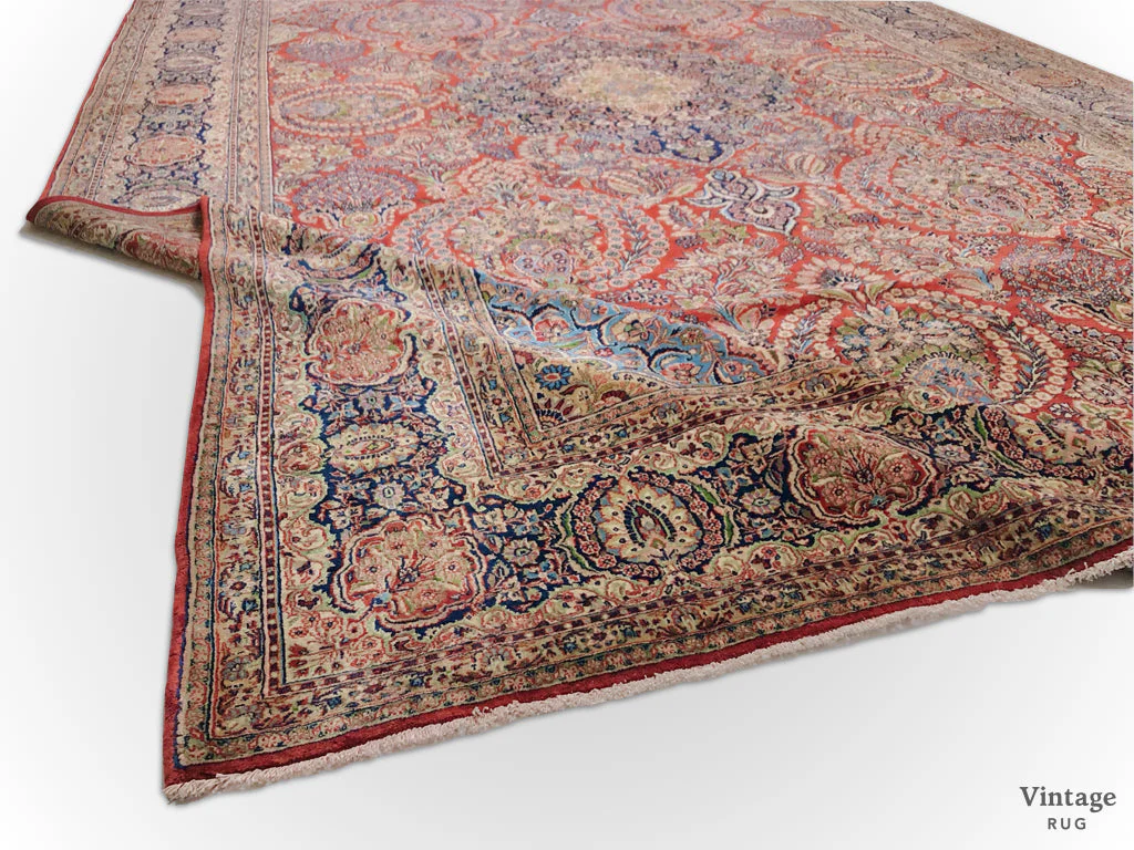 Antique Kasvin (10'09"x17'08") red/navy - Image 6