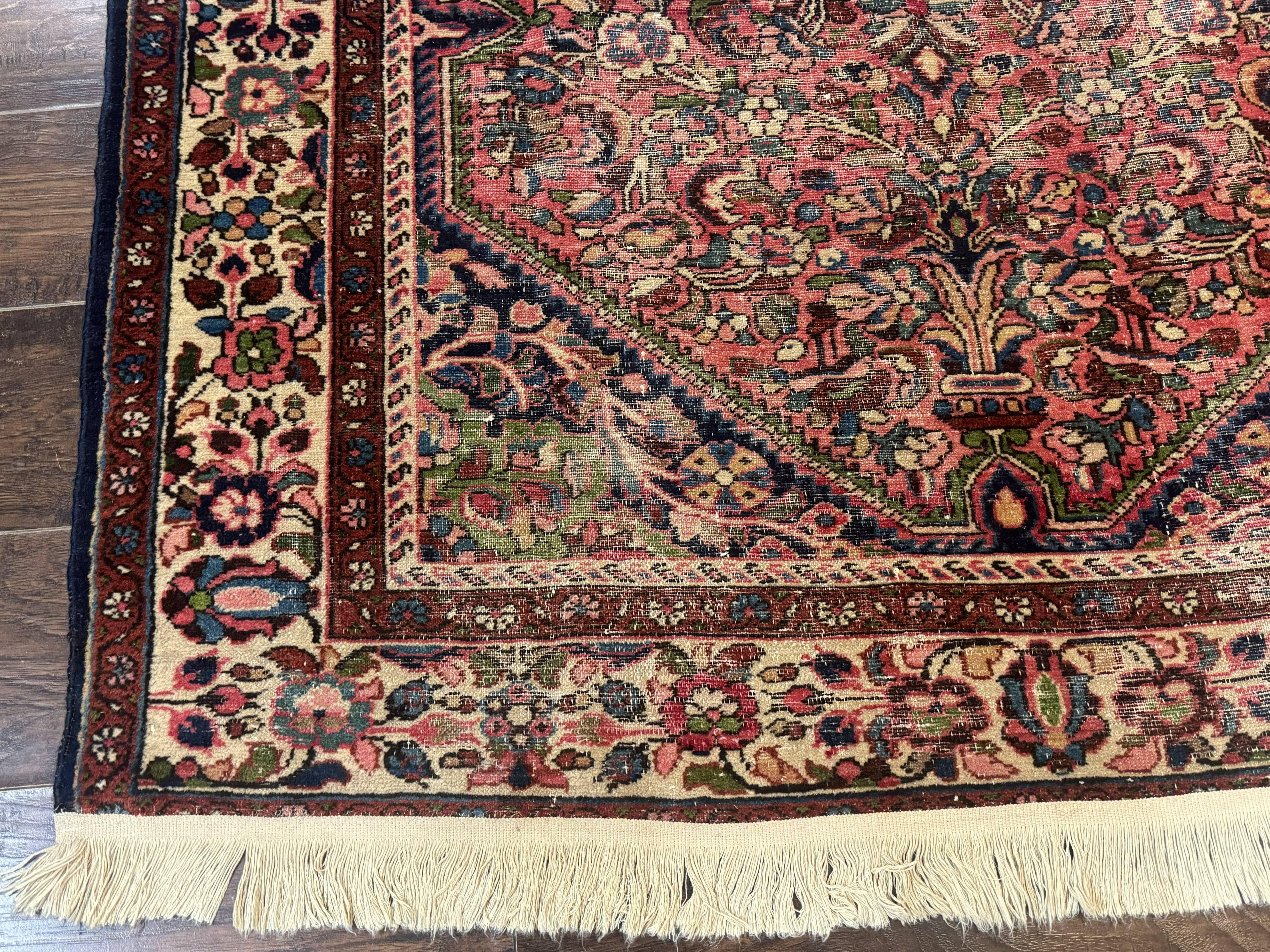 Antique Persian Malayer Rug 4'7" x 6'6" – 1920s Tribal Red Wool Carpet - Image 7