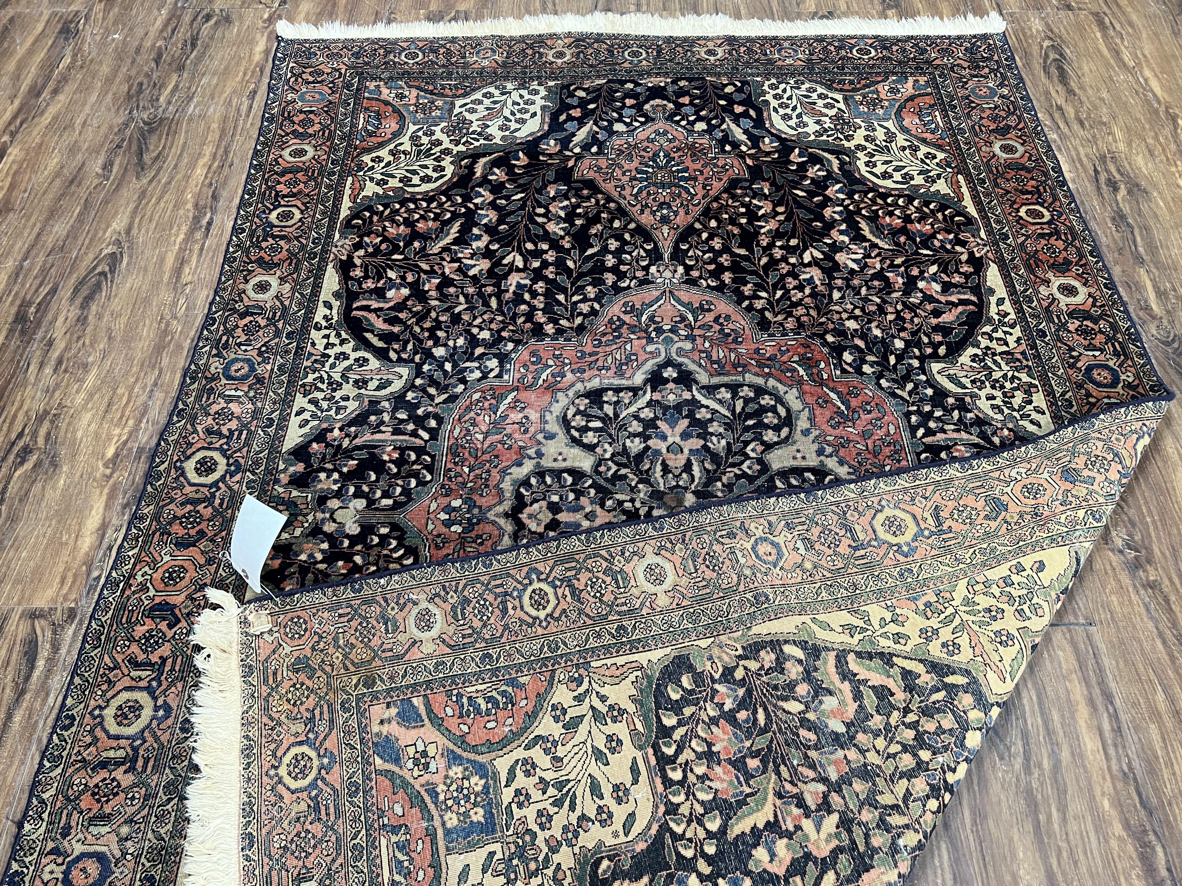 Antique Persian Sarouk Farahan Rug 4x7, Collectible Persian Carpet - Image 12