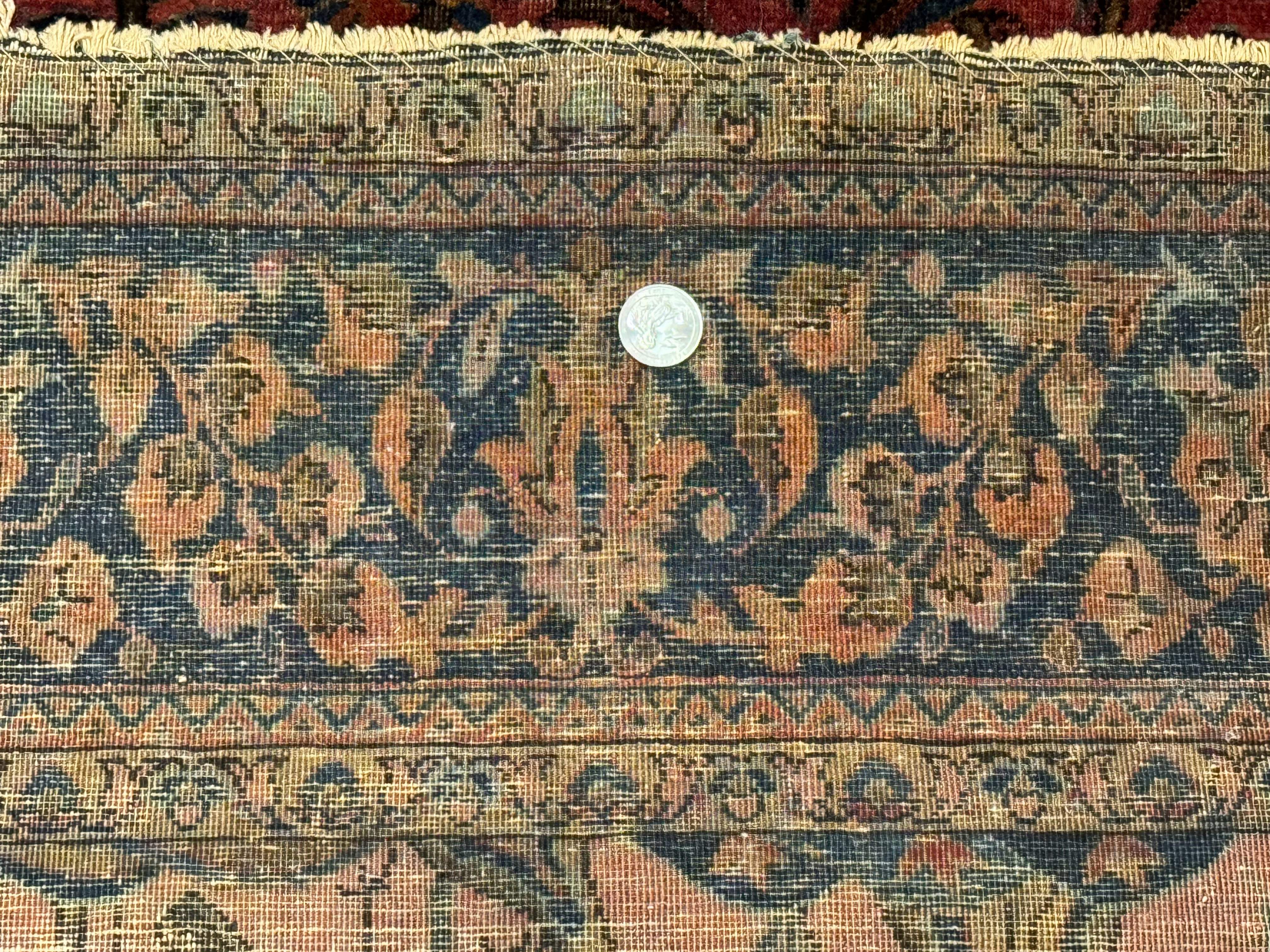 Antique Persian Tree of Life Rug 3x5, Manchester Wool, Bird Pictorials, Fine 240 KPSI, Red Navy Blue - Image 10