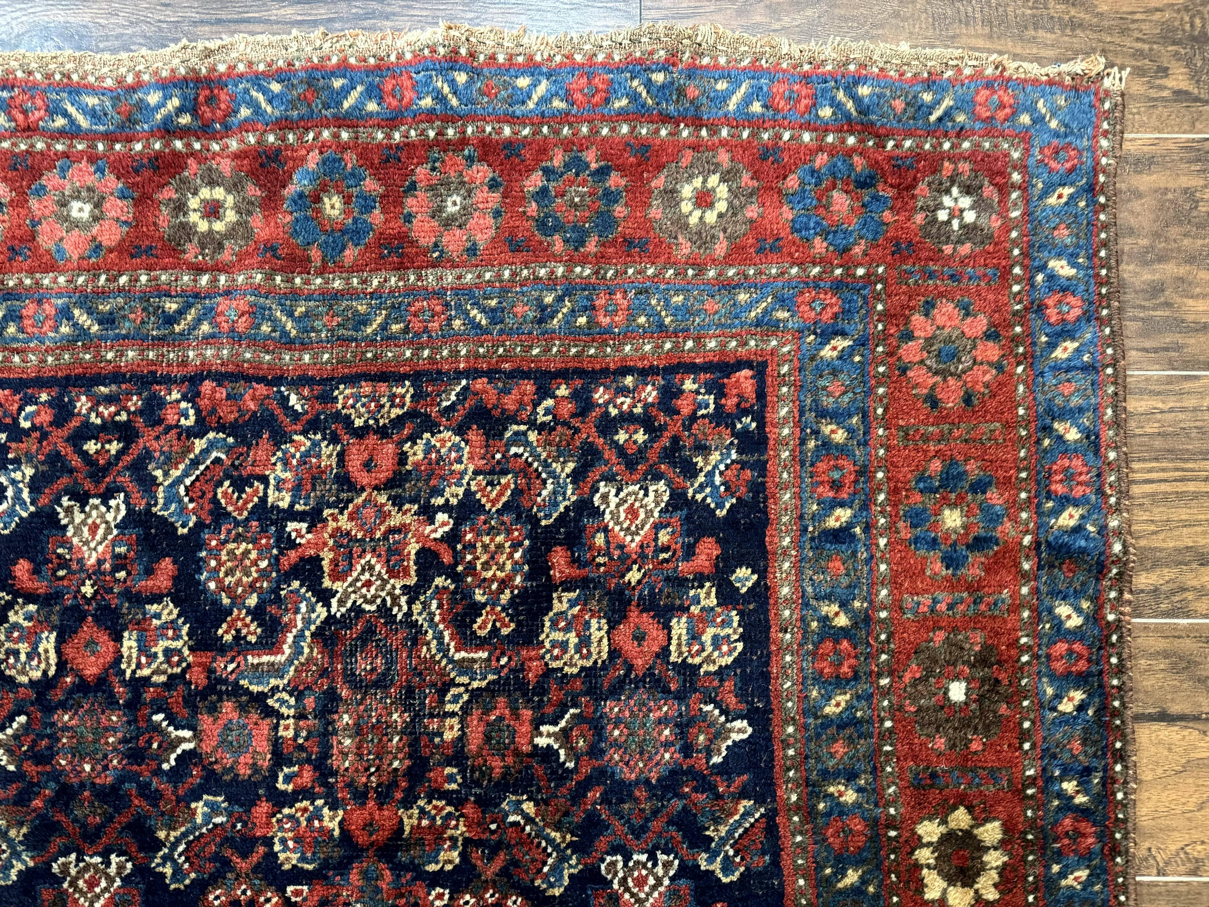 Antique Persian Tribal Rug 4x6, Kurdish Rug - Image 7