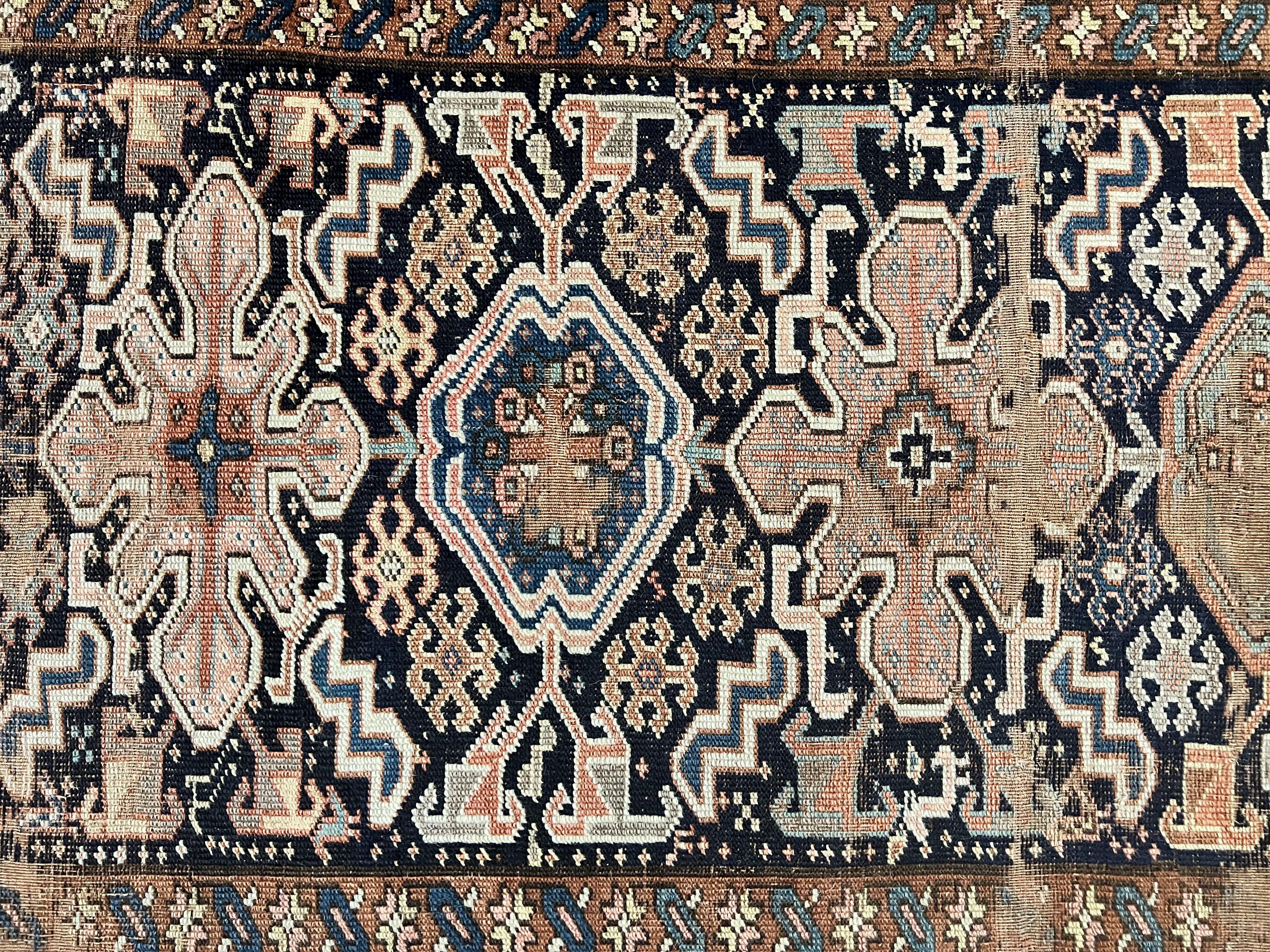 Antique Persian Tribal Runner Rug 4.6 x 9.8, Kurdish Runner, Rug for Hallway or Kitchen, 1920s Carpet, Wool Handmade Rug - Image 4