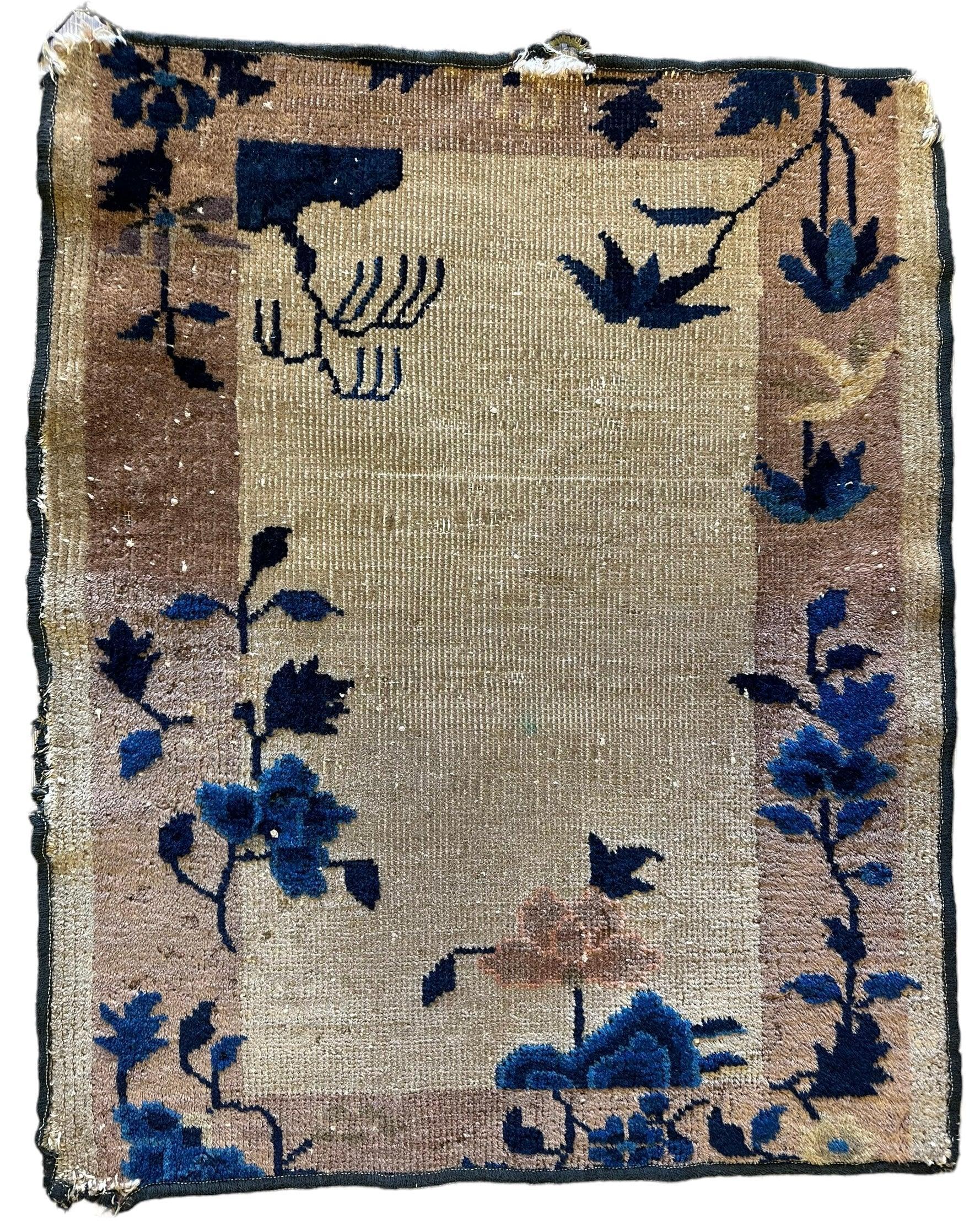 Antique Small Art Deco Chinese Rug 24” x 30” - Image 2