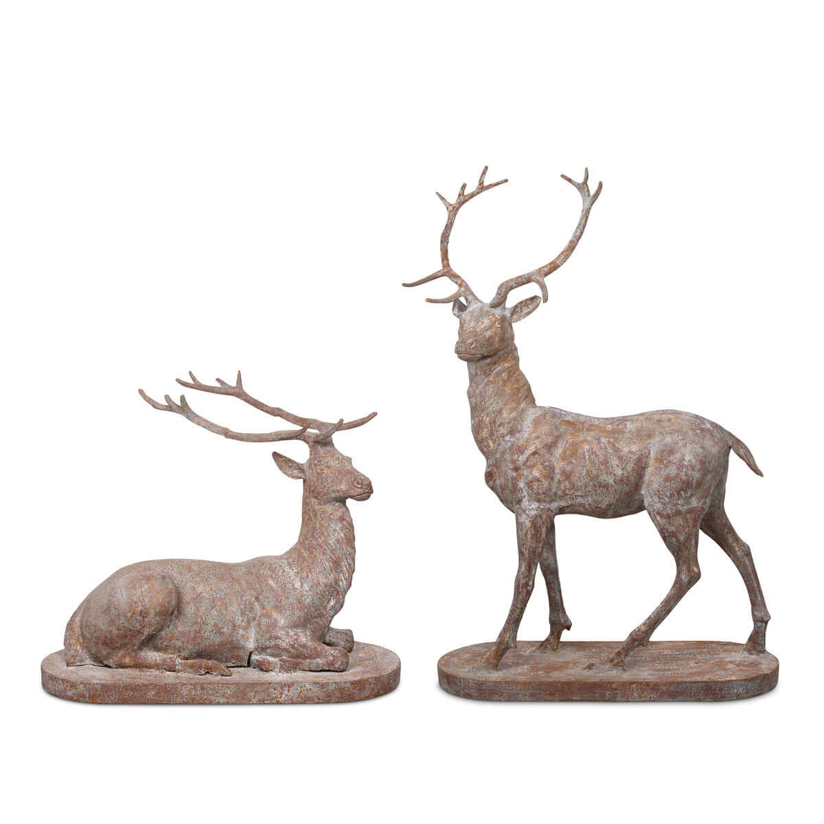 Antique Style Cast Iron Deer Statues (Set of 2) - Image 4