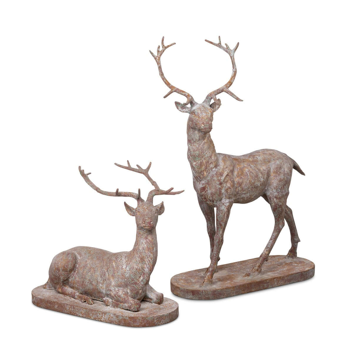 Antique Style Cast Iron Deer Statues (Set of 2) - Image 5