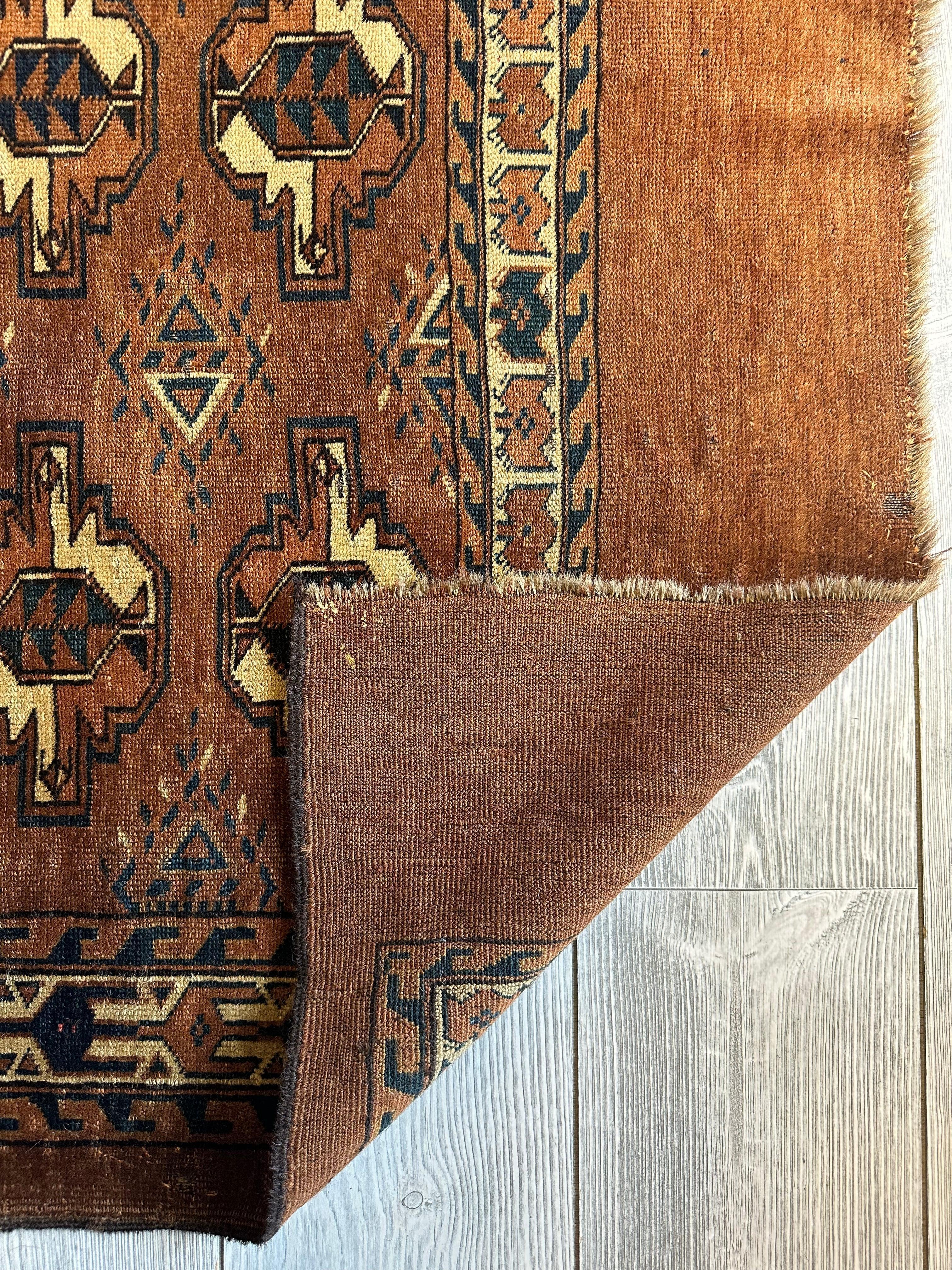 Antique Tekke Yomud Yomut Saryk Chuval Rug Bag Face, Turkmen Rug, Turkoman Rug 2’6”x3’9” - Image 12