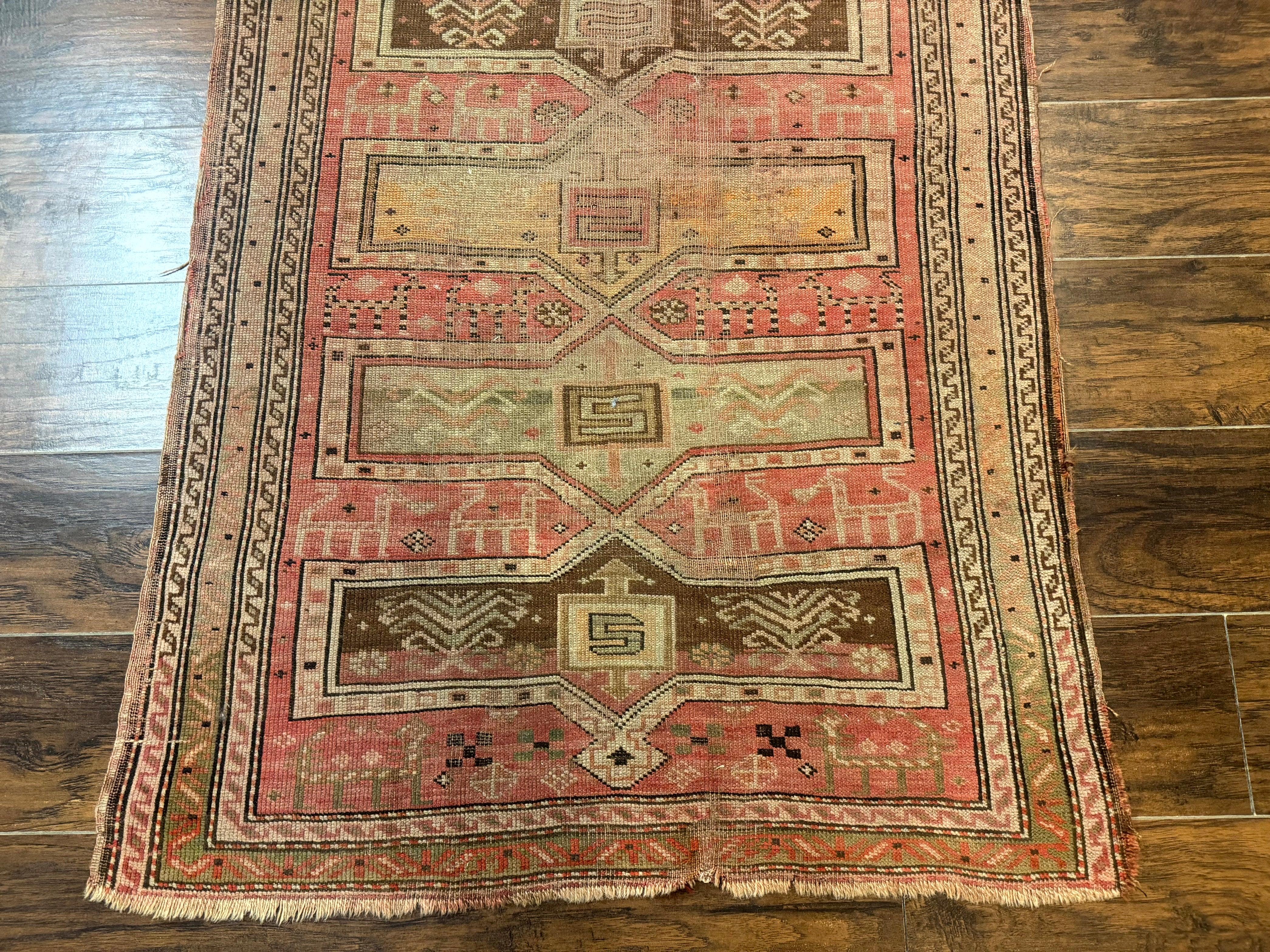 Antique Turkish Melas Rug 3x5, Geometric Carpet, 1920s Wool Rug, Bohemian Rug, Low Pile Rug, Tribal Rug - Image 5