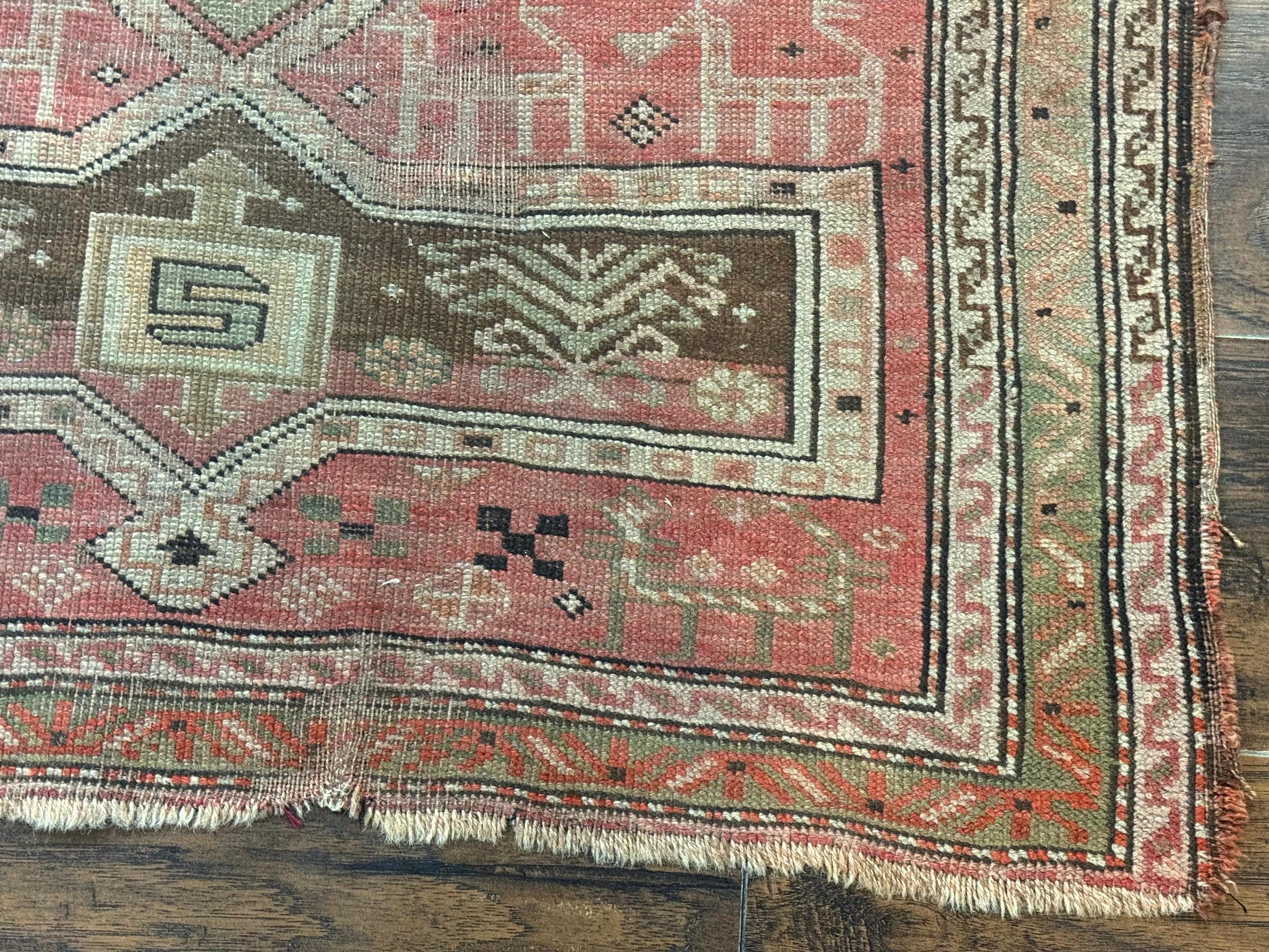 Antique Turkish Melas Rug 3x5, Geometric Carpet, 1920s Wool Rug, Bohemian Rug, Low Pile Rug, Tribal Rug - Image 9