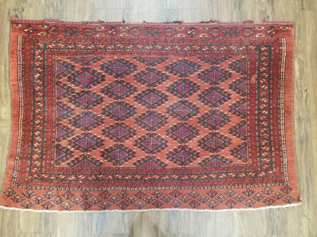 Antique Turkoman Rug 3'4" x 5', Collecticble Yamud Oriental Rug, Seat Pillow Cushion Cover, Tribal Mat, Wool Red Hand-Knotted Mafresh Carpet - Image 2