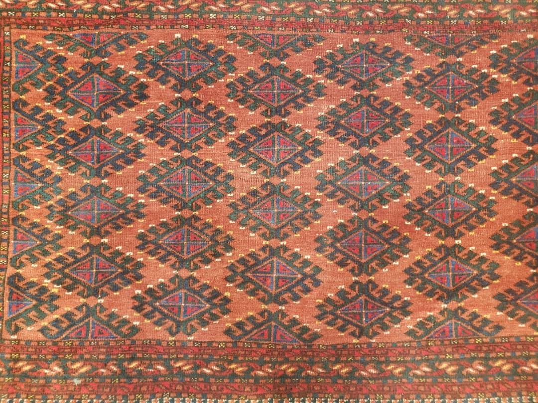 Antique Turkoman Rug 3'4" x 5', Collecticble Yamud Oriental Rug, Seat Pillow Cushion Cover, Tribal Mat, Wool Red Hand-Knotted Mafresh Carpet - Image 8