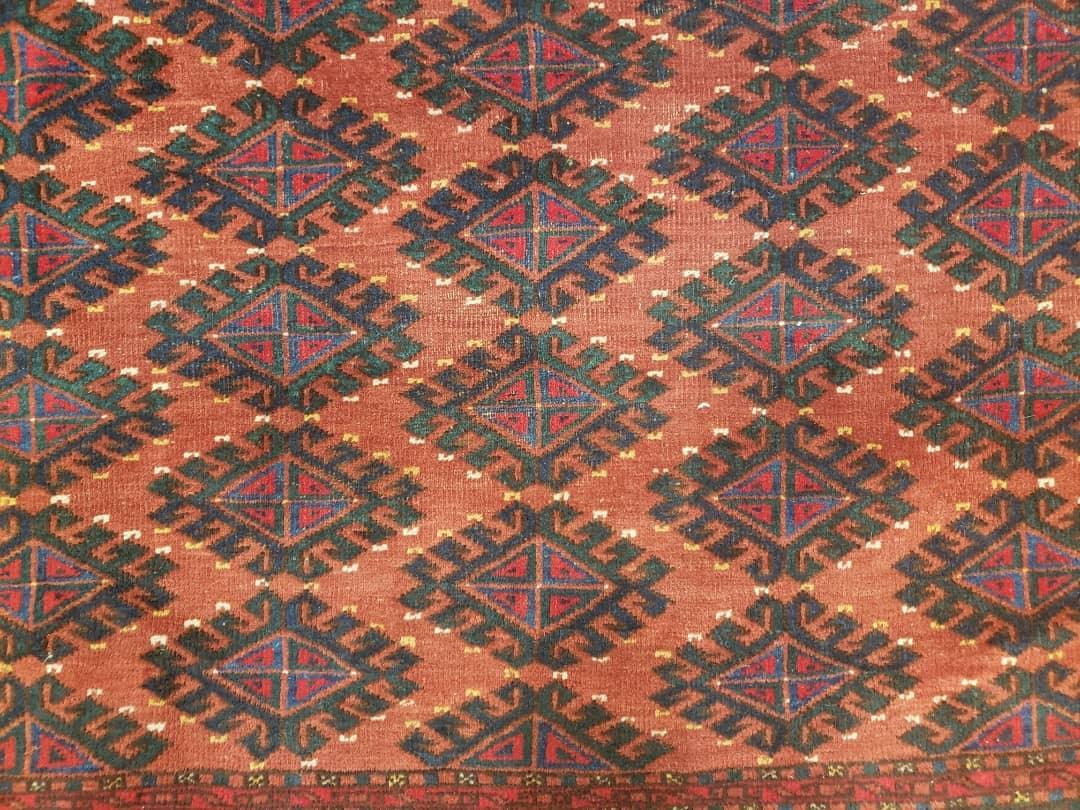 Antique Turkoman Rug 3'4" x 5', Collecticble Yamud Oriental Rug, Seat Pillow Cushion Cover, Tribal Mat, Wool Red Hand-Knotted Mafresh Carpet - Image 9