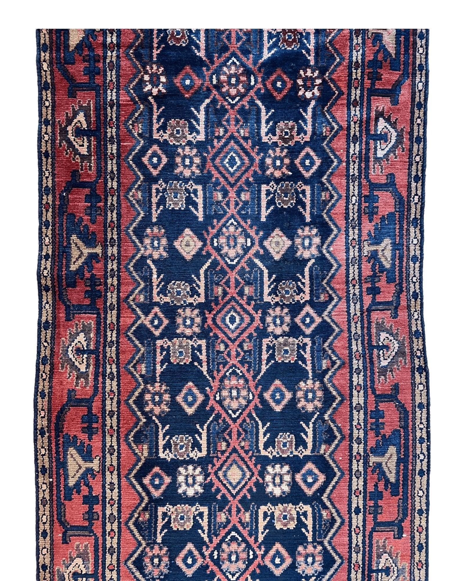 Antique Vegetable Dye Malayer Persian Runner Rug 3x10’4” - Image 5