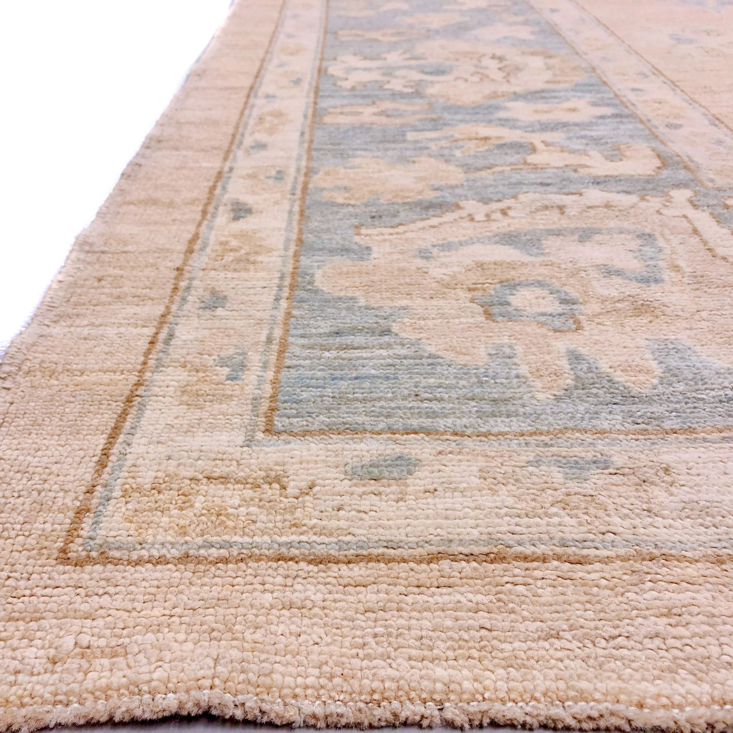 Antique Washed Oushak (10'04"x14'07") sand/lt.blue - Image 3