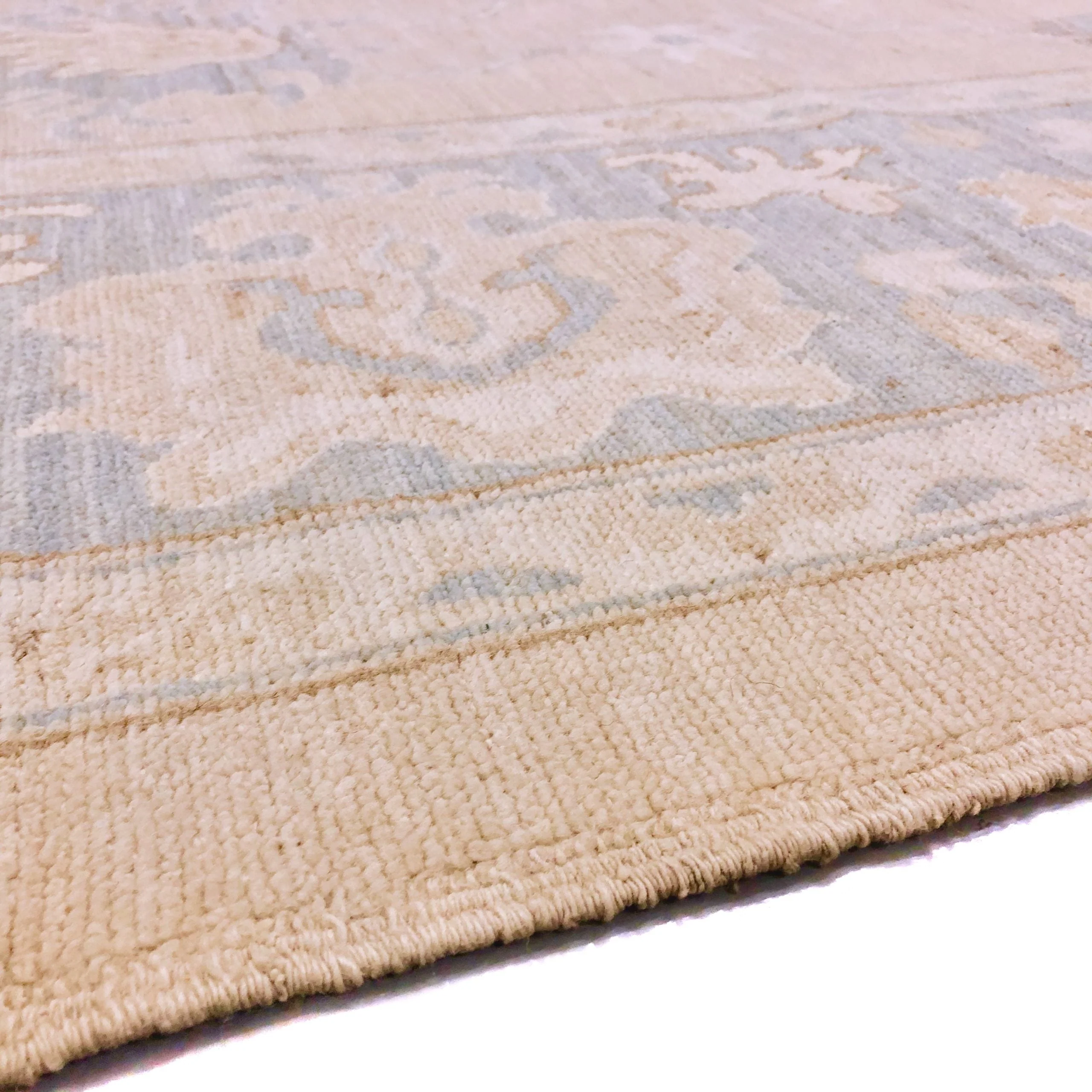 Antique Washed Oushak (10'04"x14'07") sand/lt.blue - Image 5