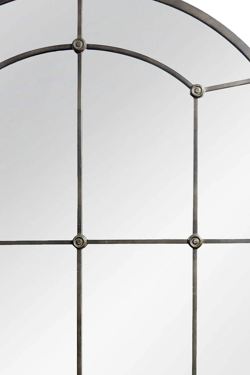 Arched Industrial Grid Wall Mirror - Image 3