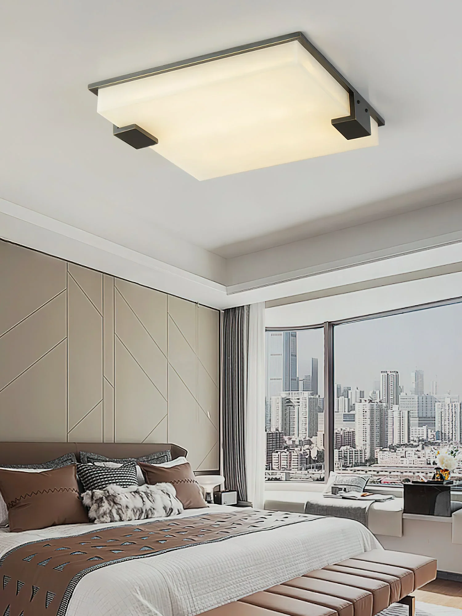Arle Square Alabaster Black Ceiling Lamp - Image 7