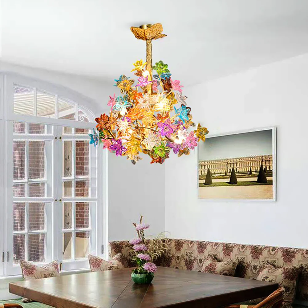Art Stained Glass Tree Branch Chandelier - Image 3