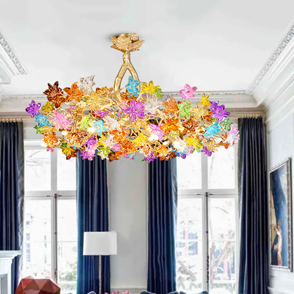 Art Stained Glass Tree Branch Chandelier - Image 4