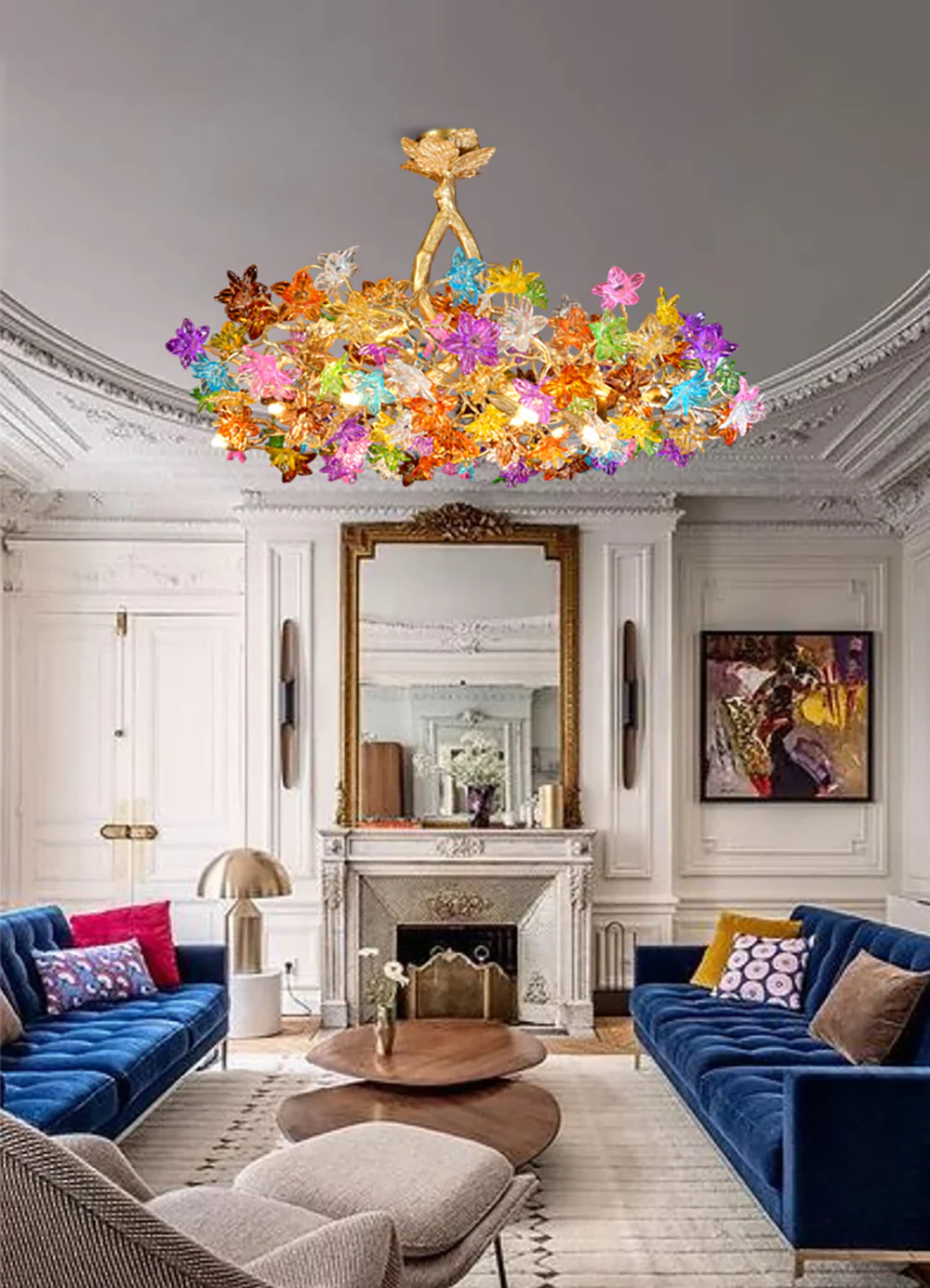 Art Stained Glass Tree Branch Chandelier - Image 5