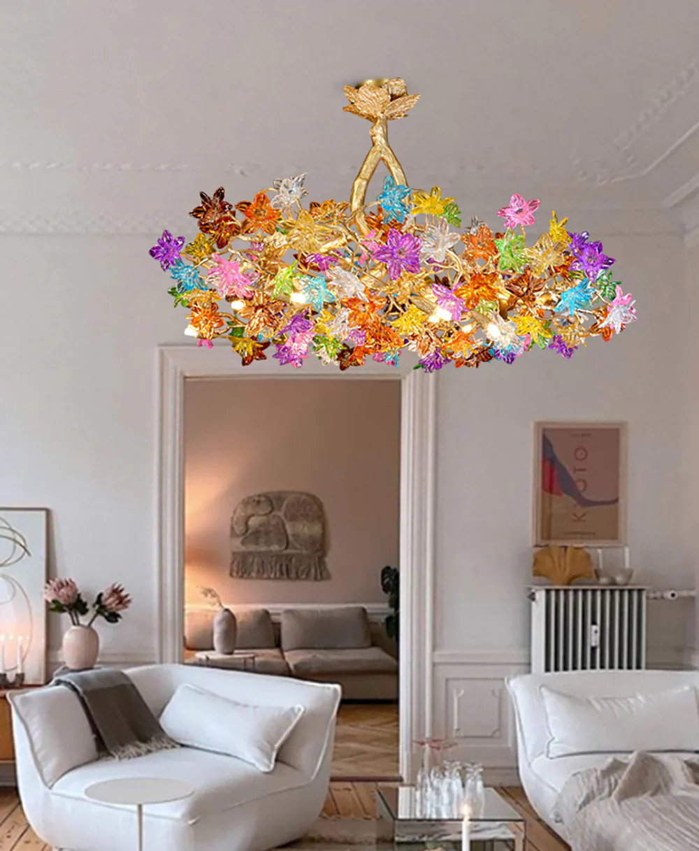 Art Stained Glass Tree Branch Chandelier - Image 6
