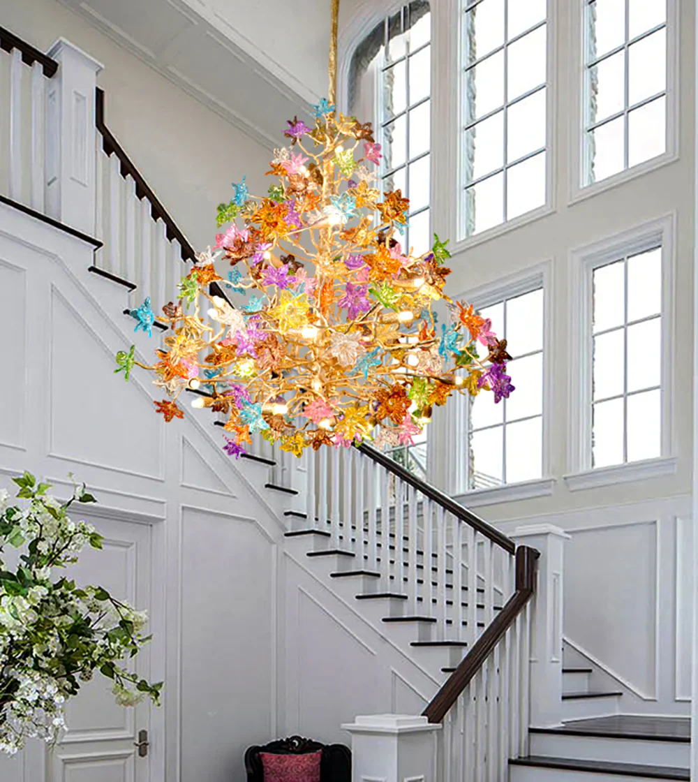 Art Stained Glass Tree Branch Chandelier - Image 7