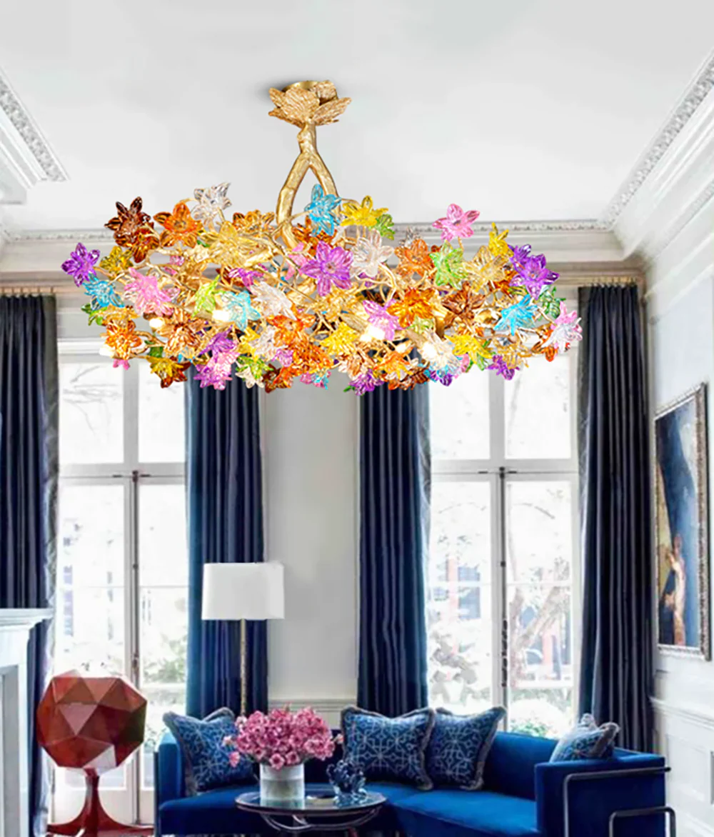 Art Stained Glass Tree Branch Chandelier - Image 8