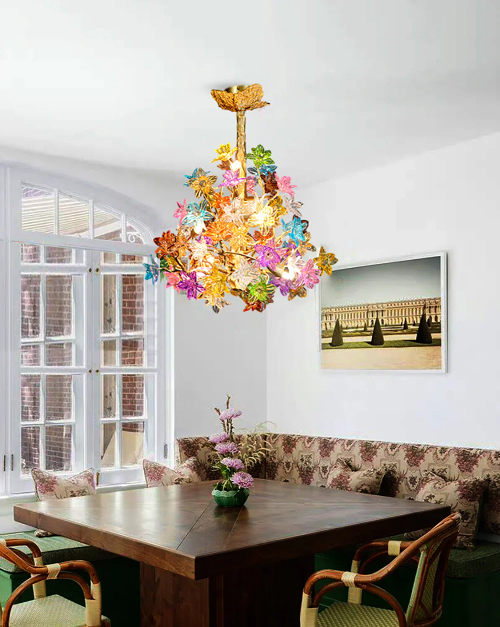 Art Stained Glass Tree Branch Chandelier - Image 9