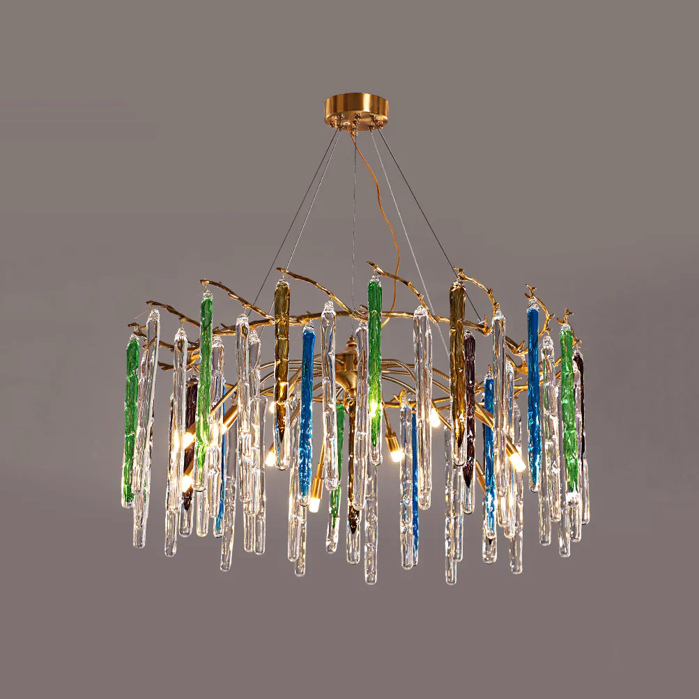 Artistic Branch Colorful Glass Drop Chandelier - Image 12