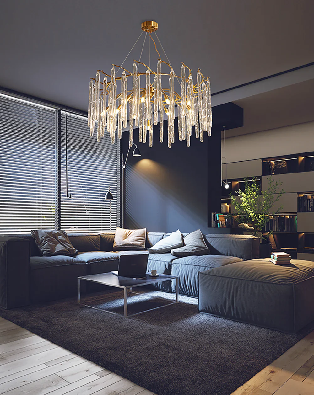Artistic Branch Colorful Glass Drop Chandelier - Image 7