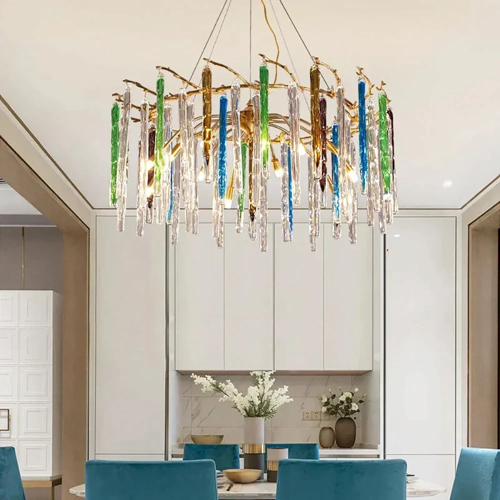 Artistic Branch Colorful Glass Drop Chandelier - Image 9