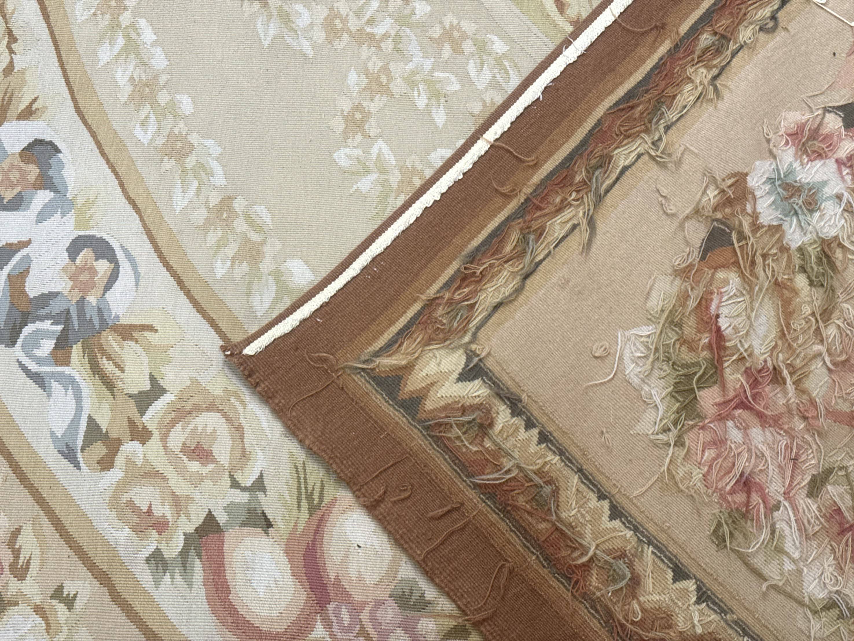 Aubusson Rug 9x12, French European Design, Floral, Elegant - Image 10