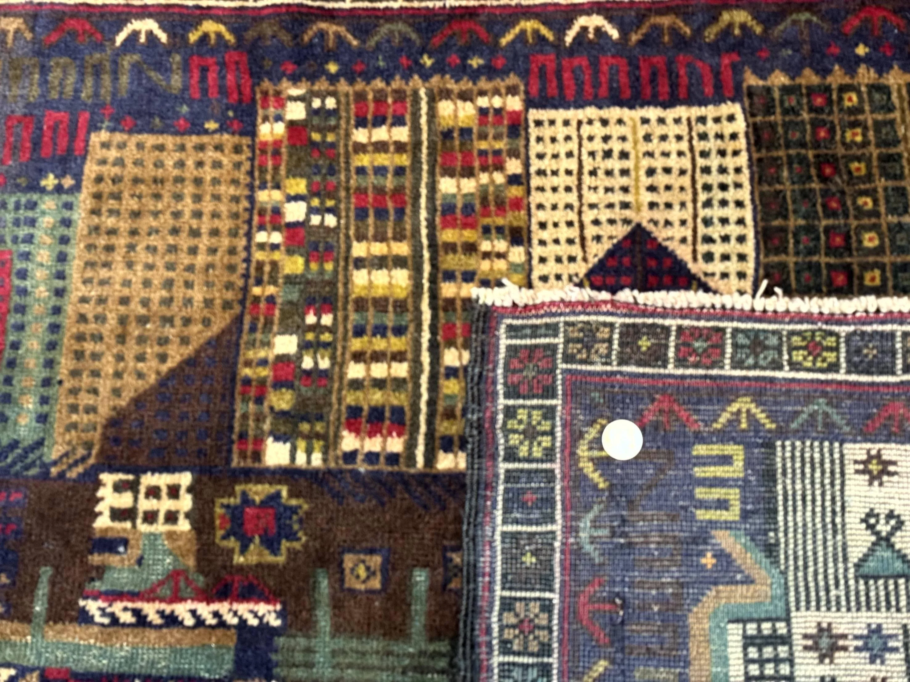 Balouch Rug 3x5, Afghan Carpet, City Pictorial - Image 10