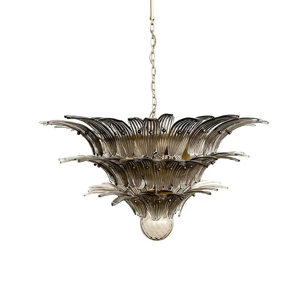 Beautifully Murano Palmette Smoked Chandelier - Image 20