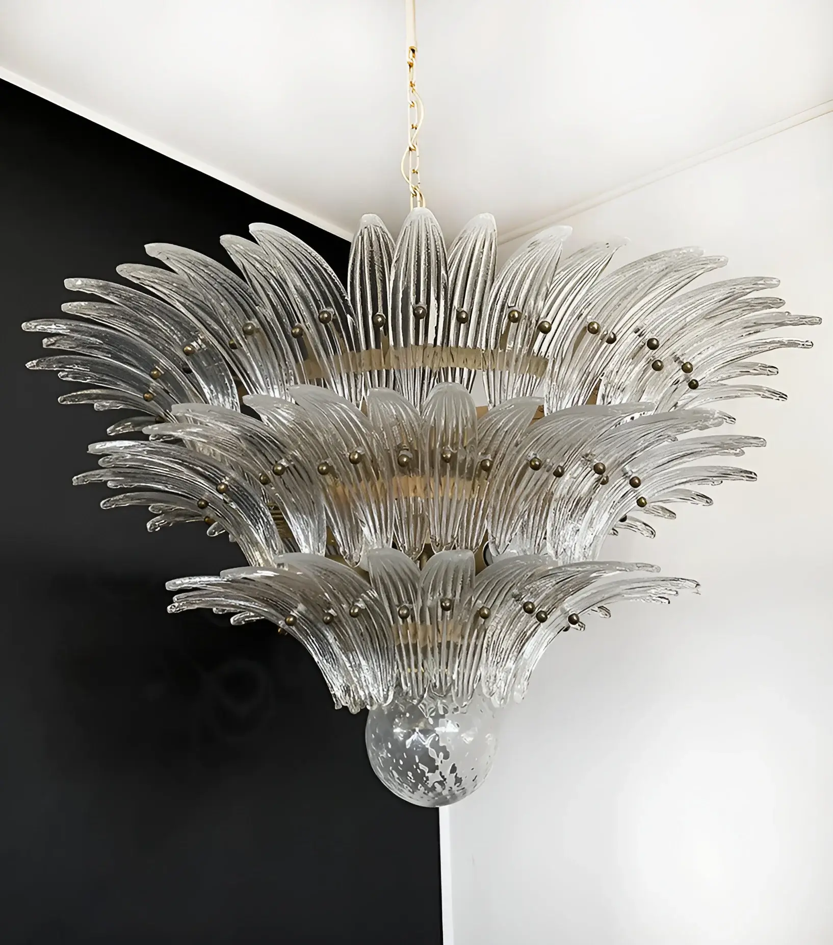 Beautifully Murano Palmette Transparent Chandelier - Image 10