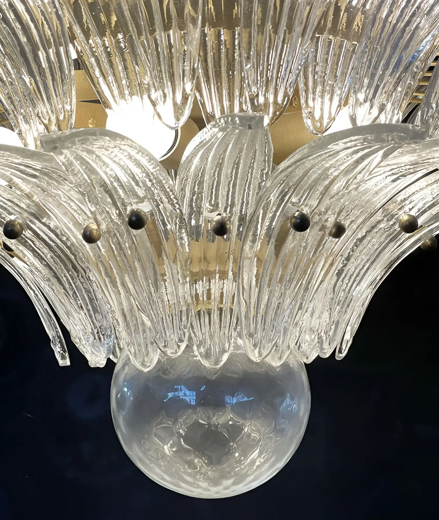Beautifully Murano Palmette Transparent Chandelier - Image 13