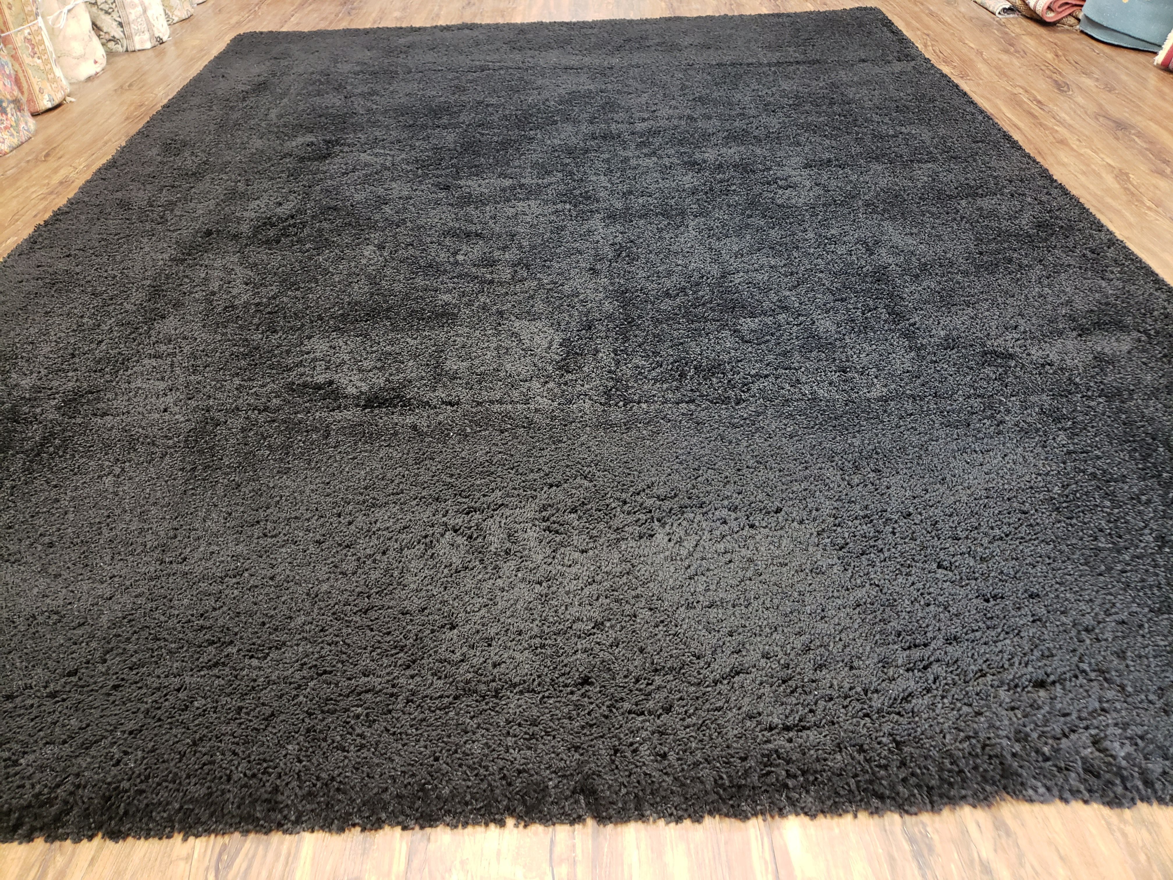 Black Shag Rug 8x10, Savafieh Milan Fluffy Black Carpet, Room Sized Shag Rug, Modern Contemporary Rug, Soft Living Room Rug, Bedroom Rug - Image 3