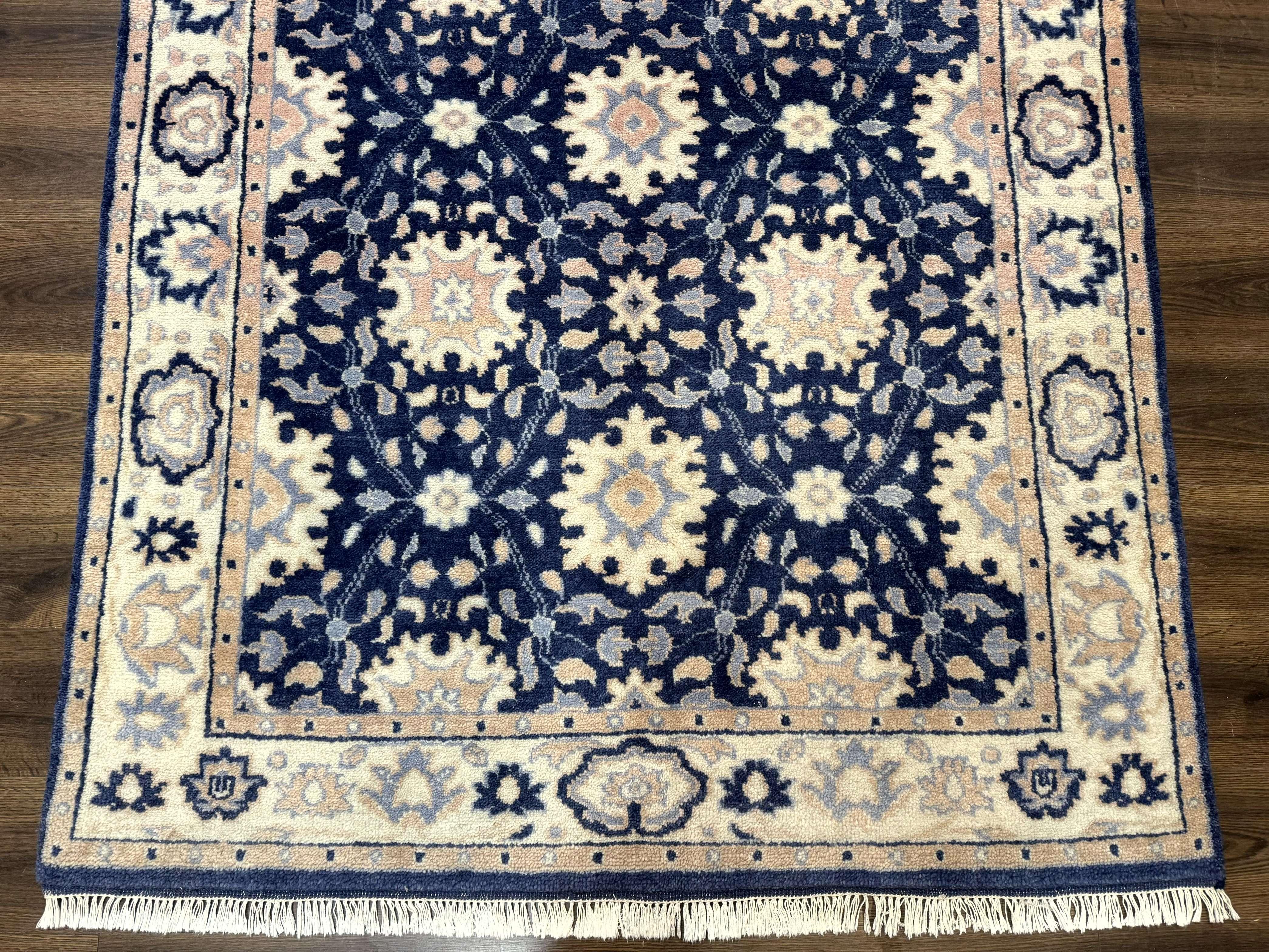 Blue and Beige Indian Rug, Indo Persian Carpet - Image 5