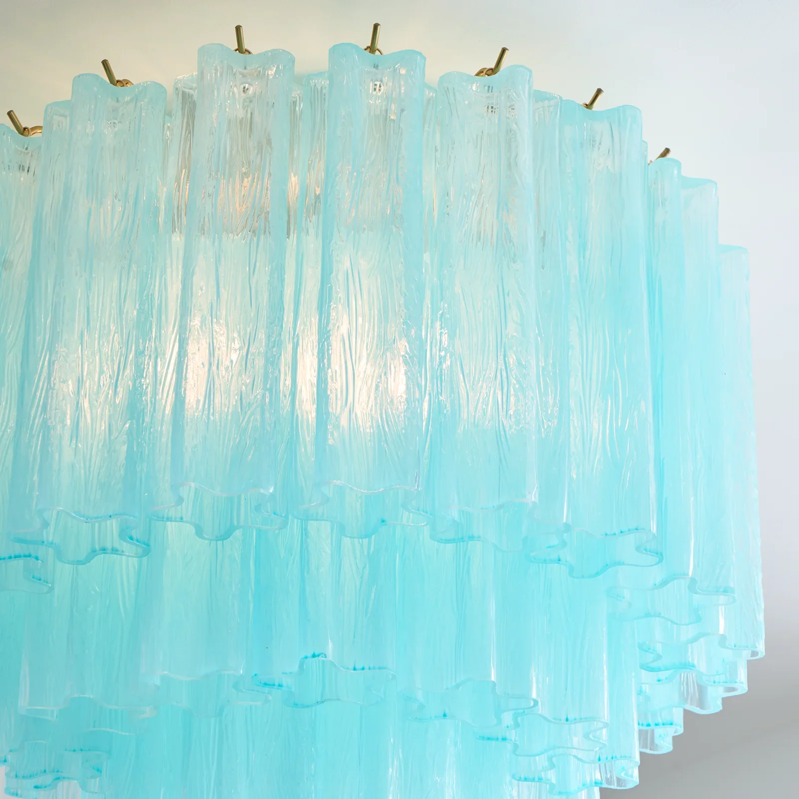 Blue Glass Tube Murano Ceiling Lamp - Image 5