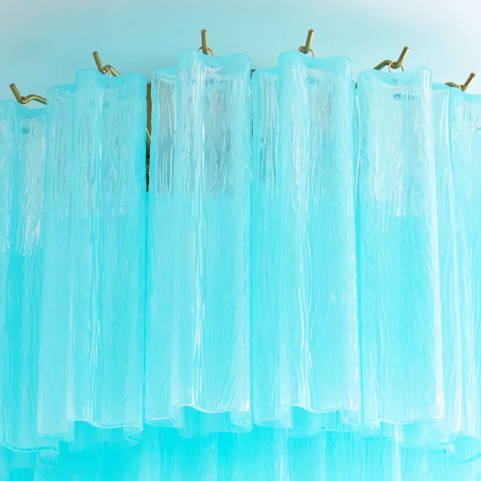 Blue Glass Tube Murano Ceiling Lamp - Image 7