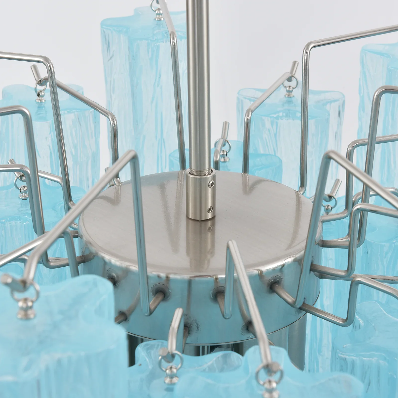Blue Murano Glass Tube Chandelier - Image 19