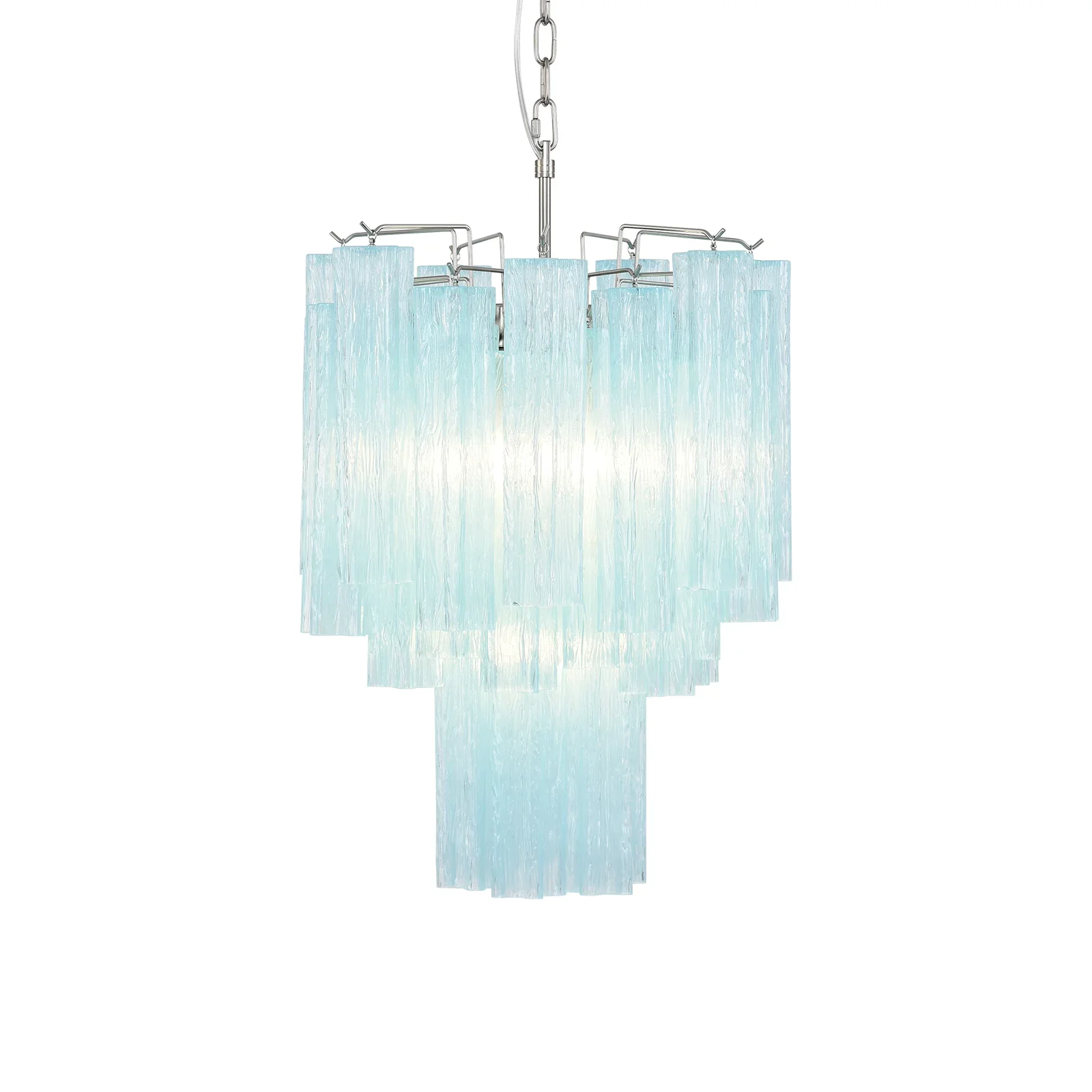 Blue Murano Glass Tube Chandelier - Image 26
