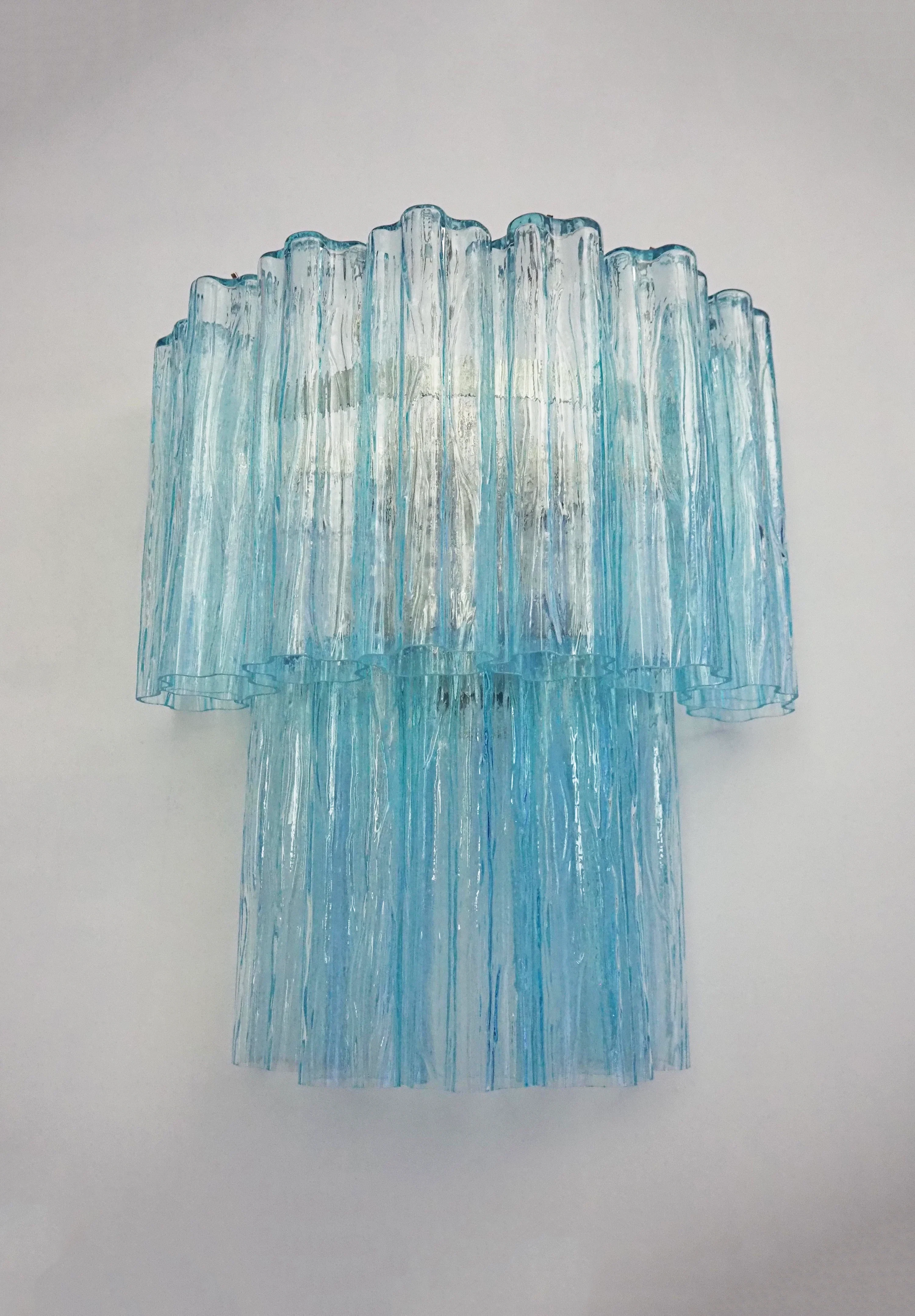Star Shaped Blue Textured Glass Wall Lamp - Image 14
