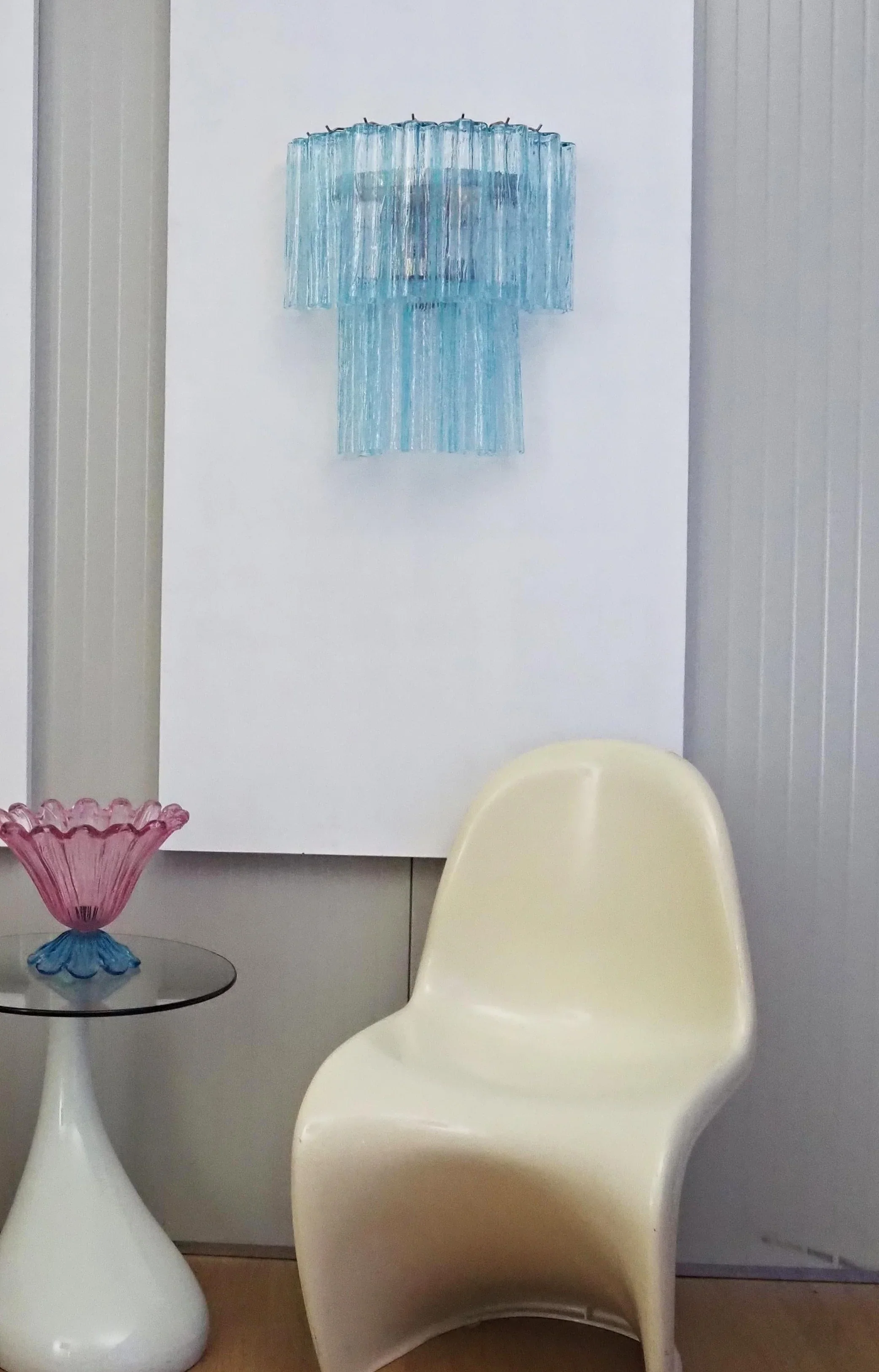 Star Shaped Blue Textured Glass Wall Lamp - Image 5