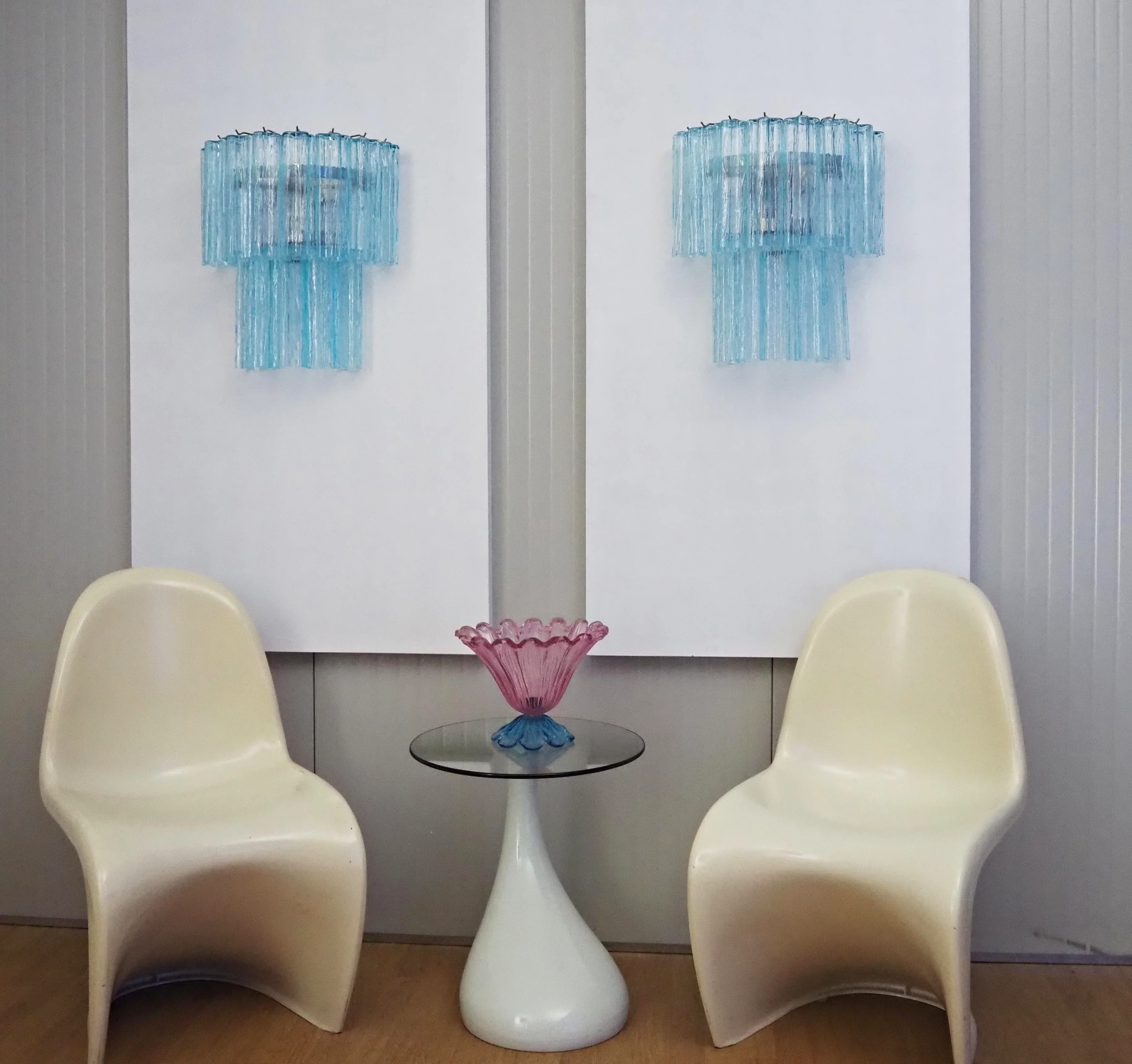 Star Shaped Blue Textured Glass Wall Lamp - Image 6