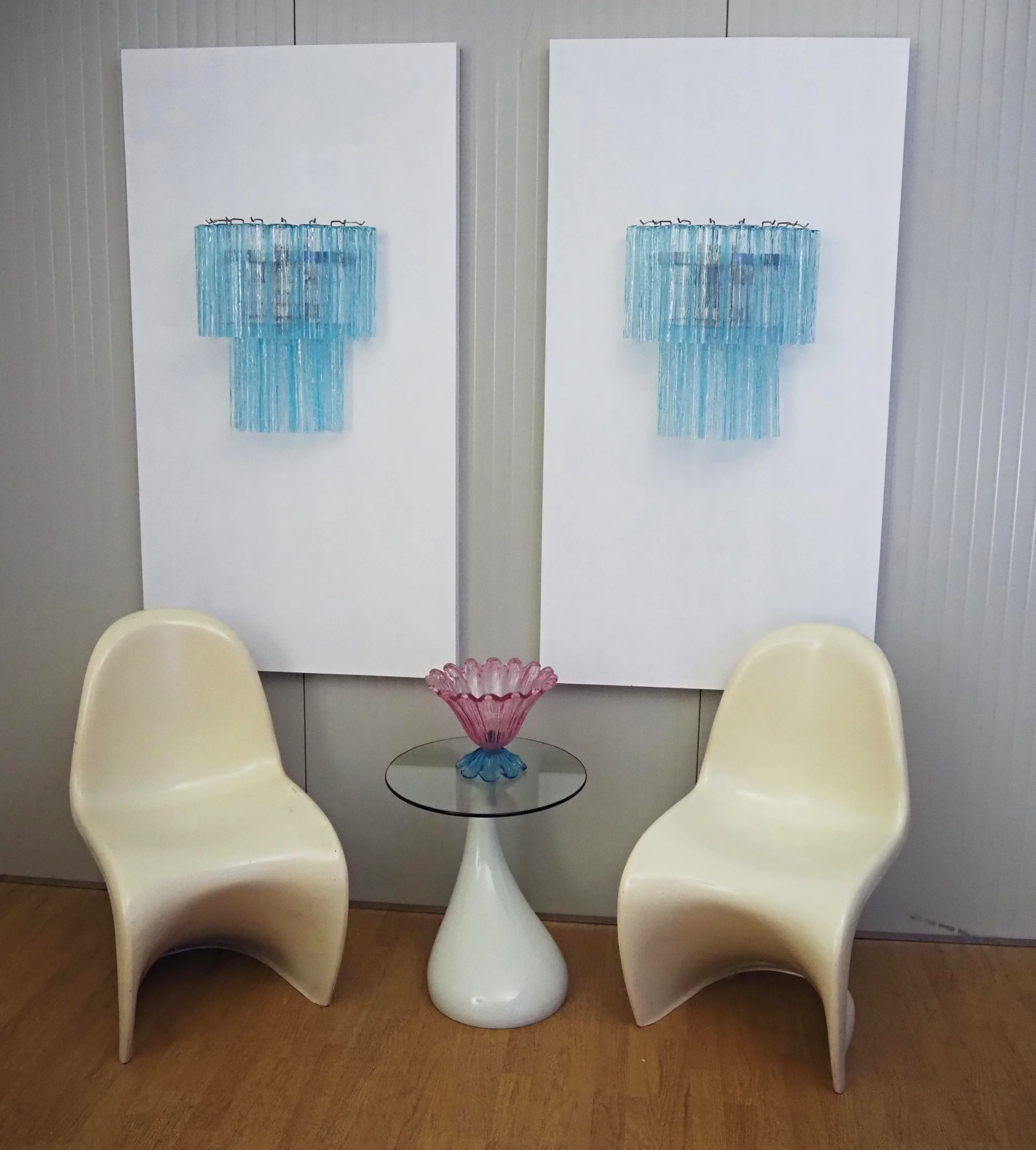 Star Shaped Blue Textured Glass Wall Lamp - Image 7