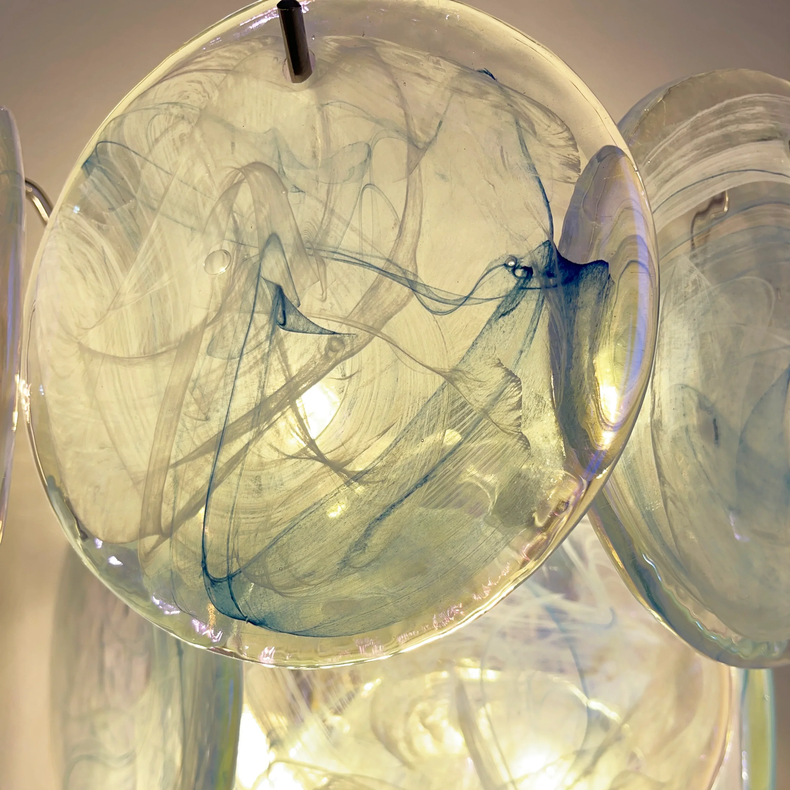 Blue Vintage Murano Glass Wall Lamp - Image 12
