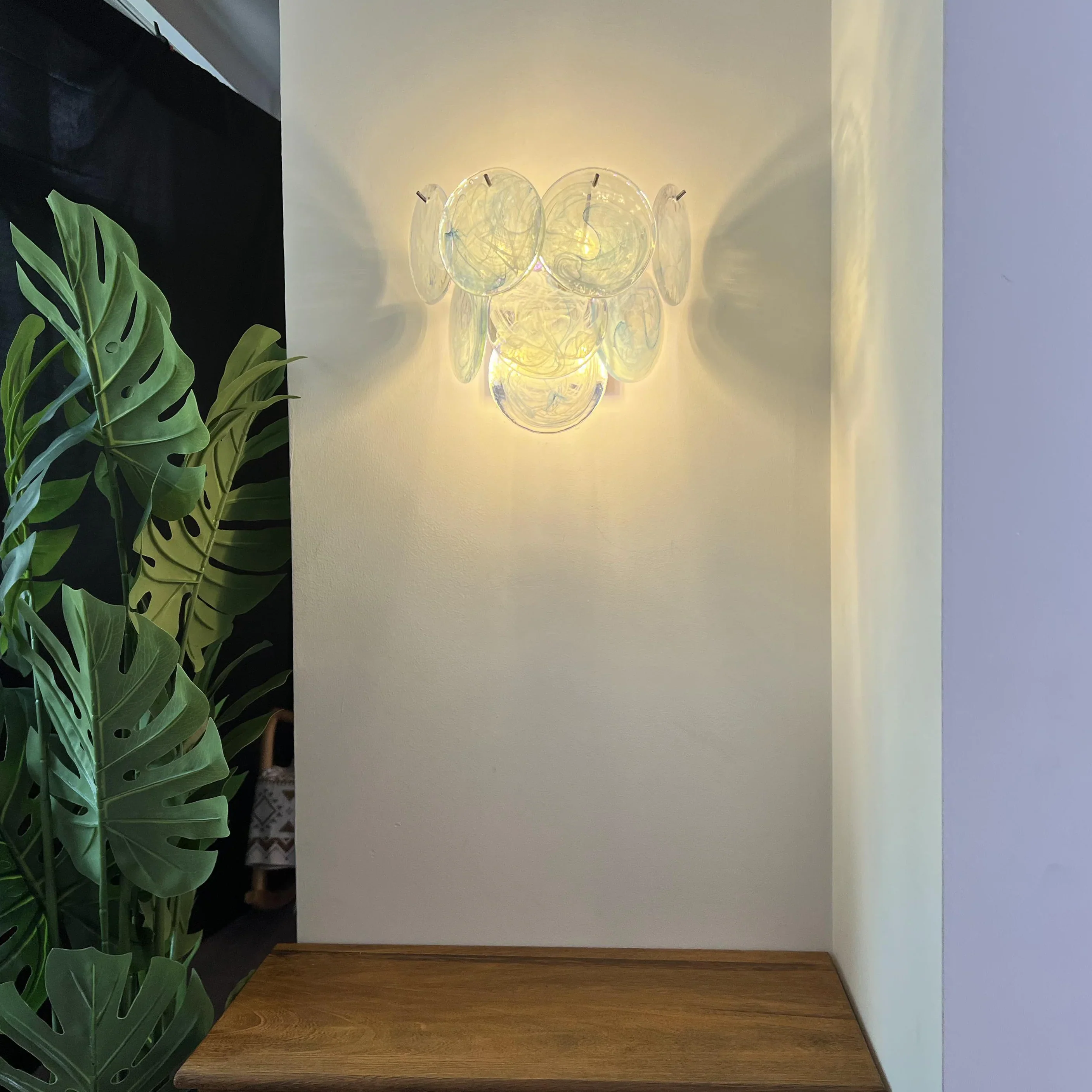 Blue Vintage Murano Glass Wall Lamp - Image 5